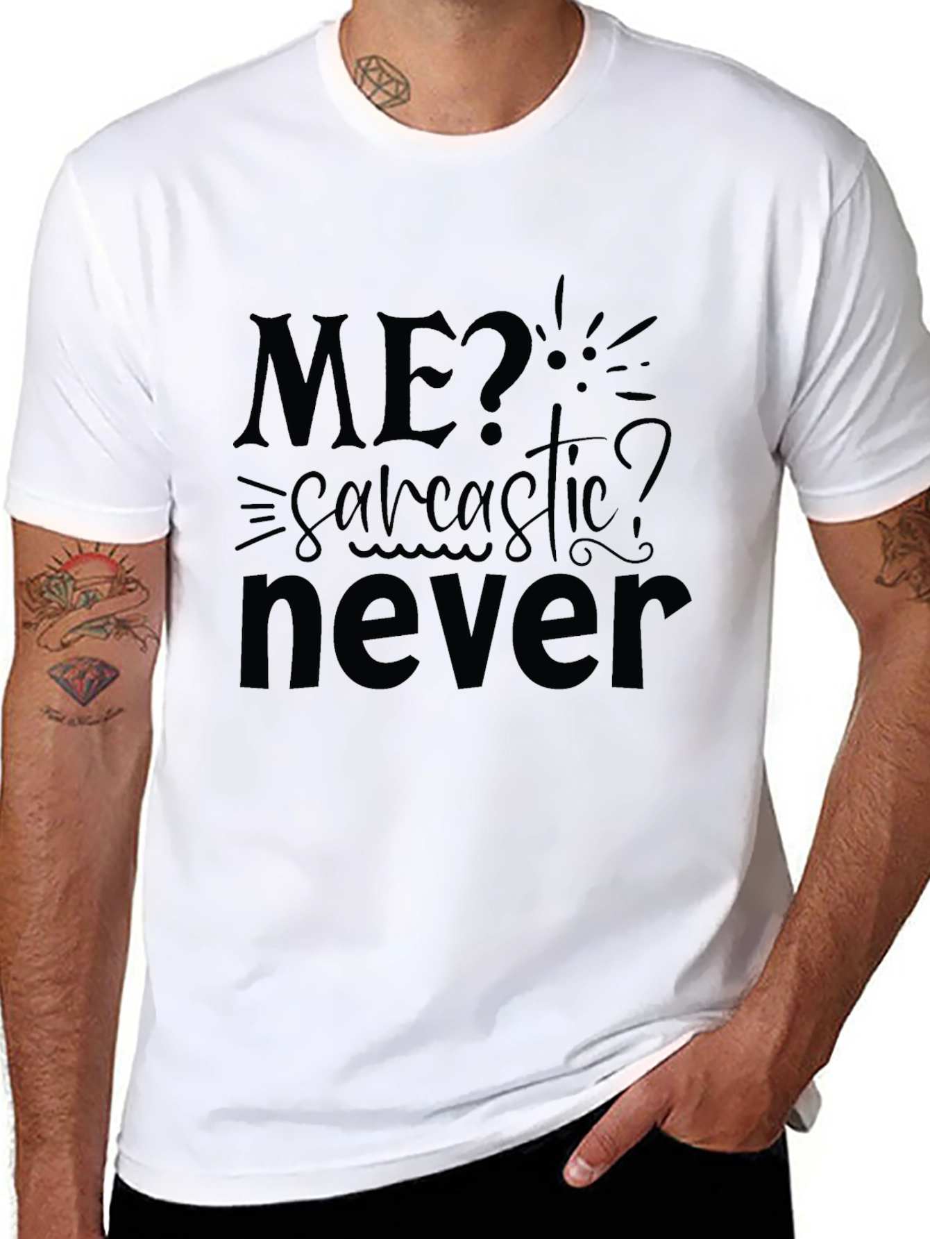 Sarcastic Humor Graphic Tee - Black