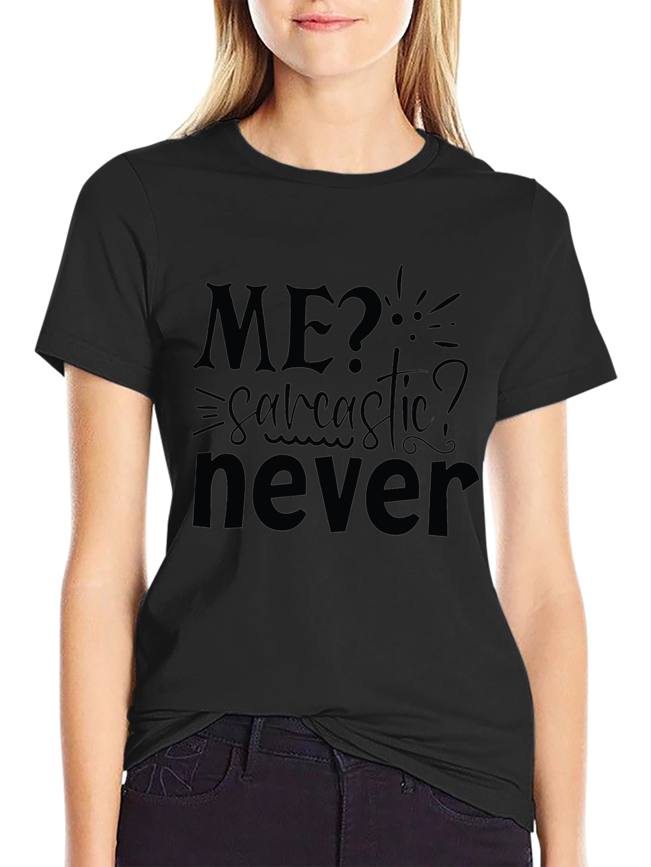 Sarcastic Humor Graphic Tee - Black