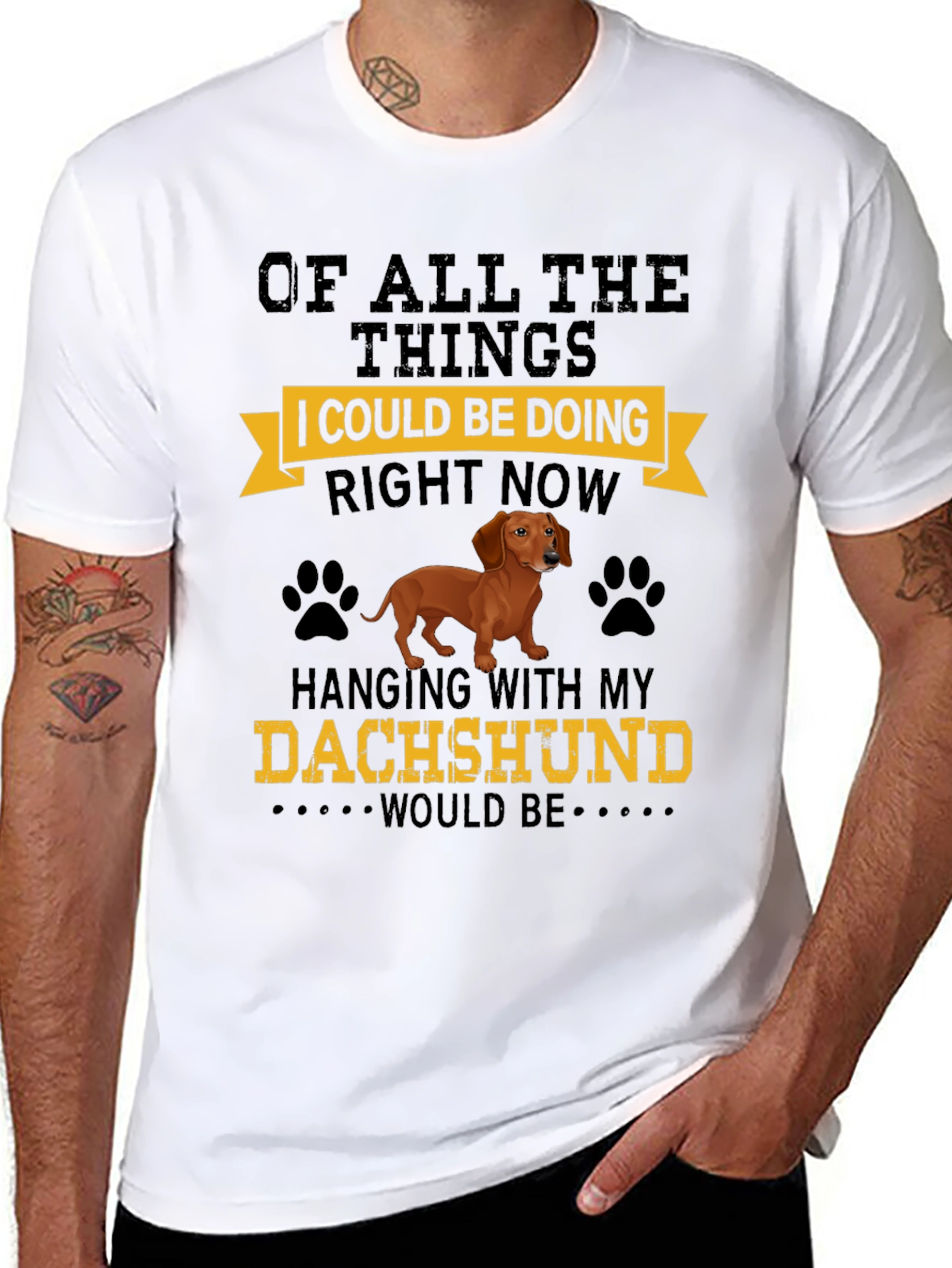 Dachshund Lover T-Shirt: Hanging with My Dog