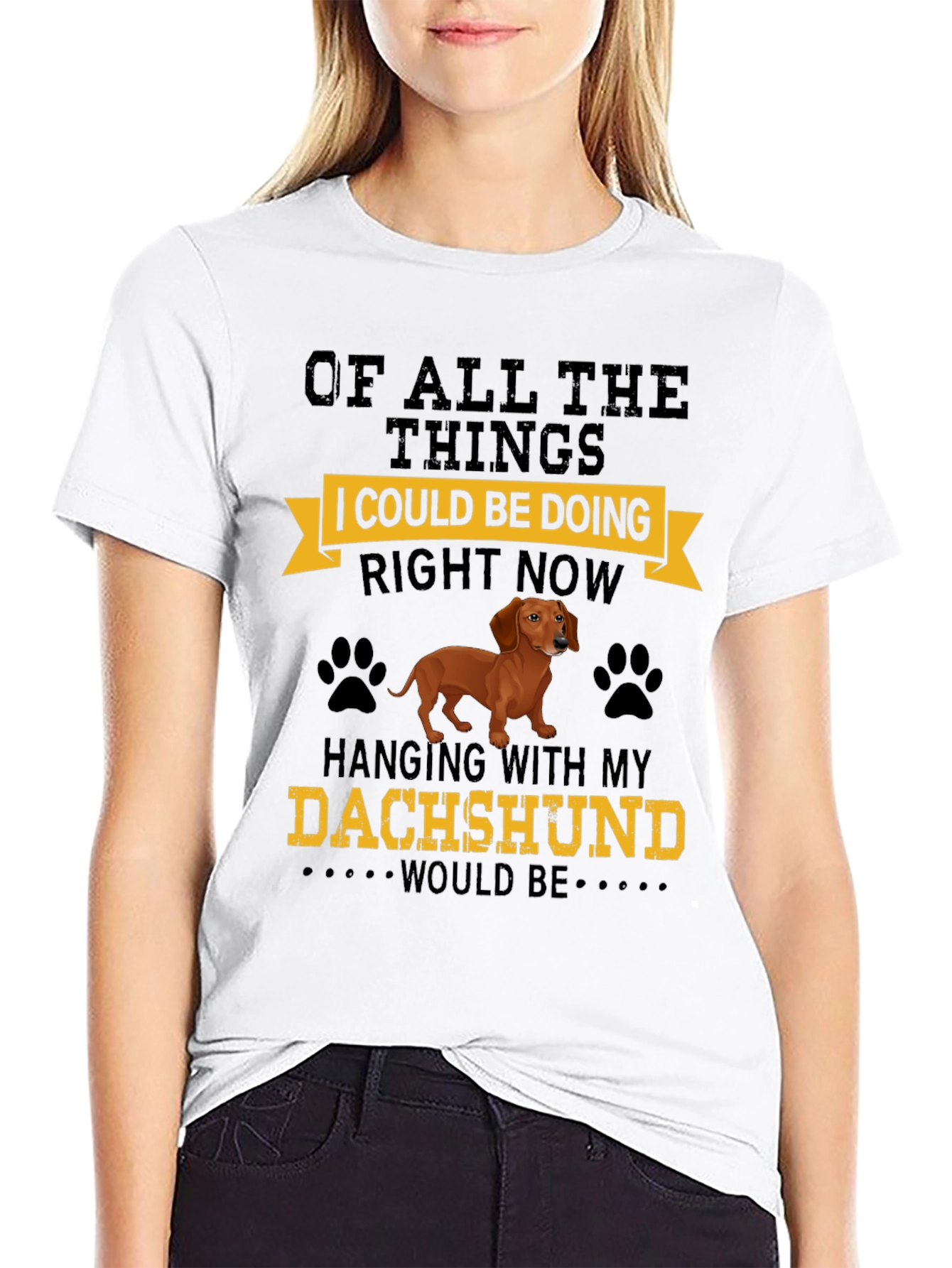 Dachshund Lover T-Shirt: Hanging with My Dog