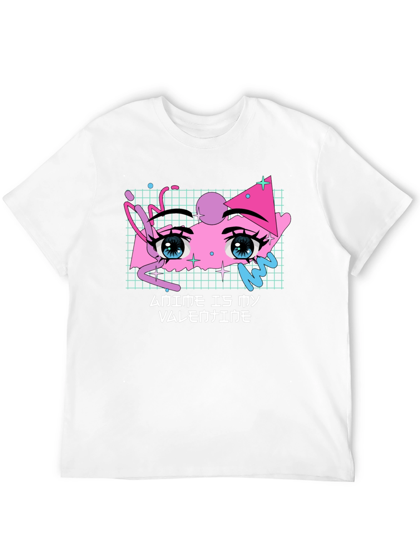 Anime Is My Valentine Black T-Shirt Graphic Tee