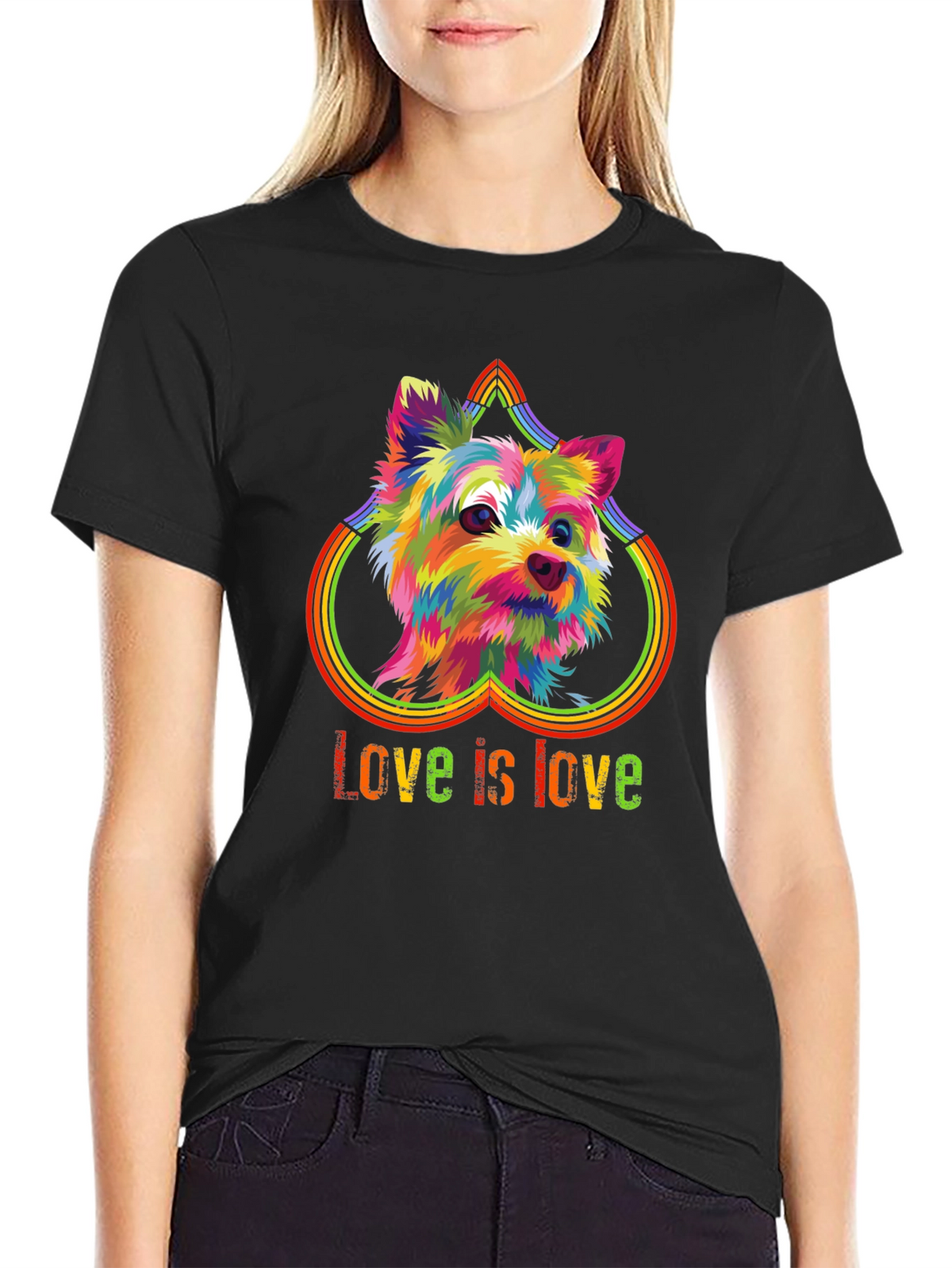 Love is Love Rainbow Dog T-Shirt