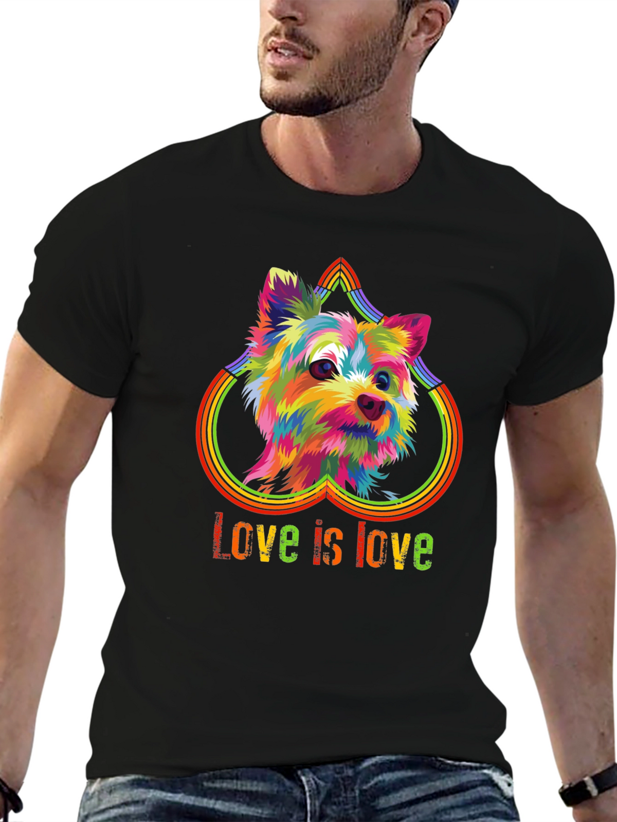 Love is Love Rainbow Dog T-Shirt