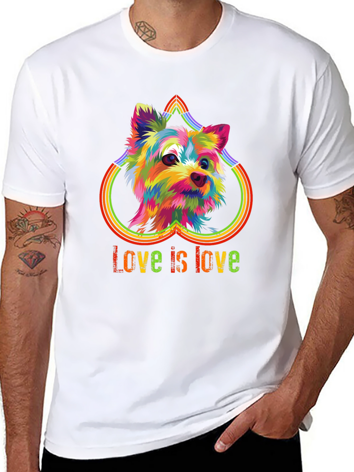 Love is Love Rainbow Dog T-Shirt