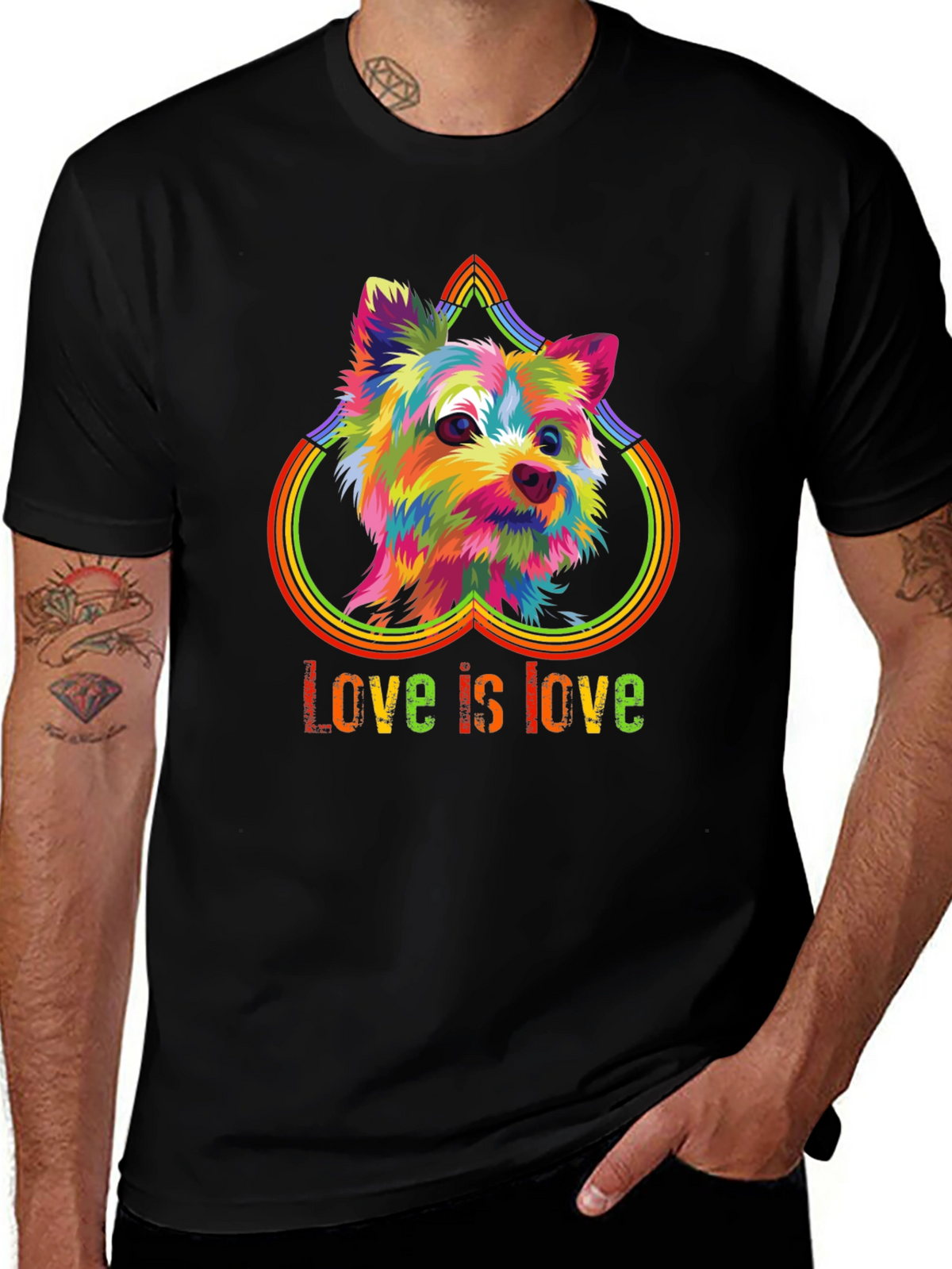 Love is Love Rainbow Dog T-Shirt