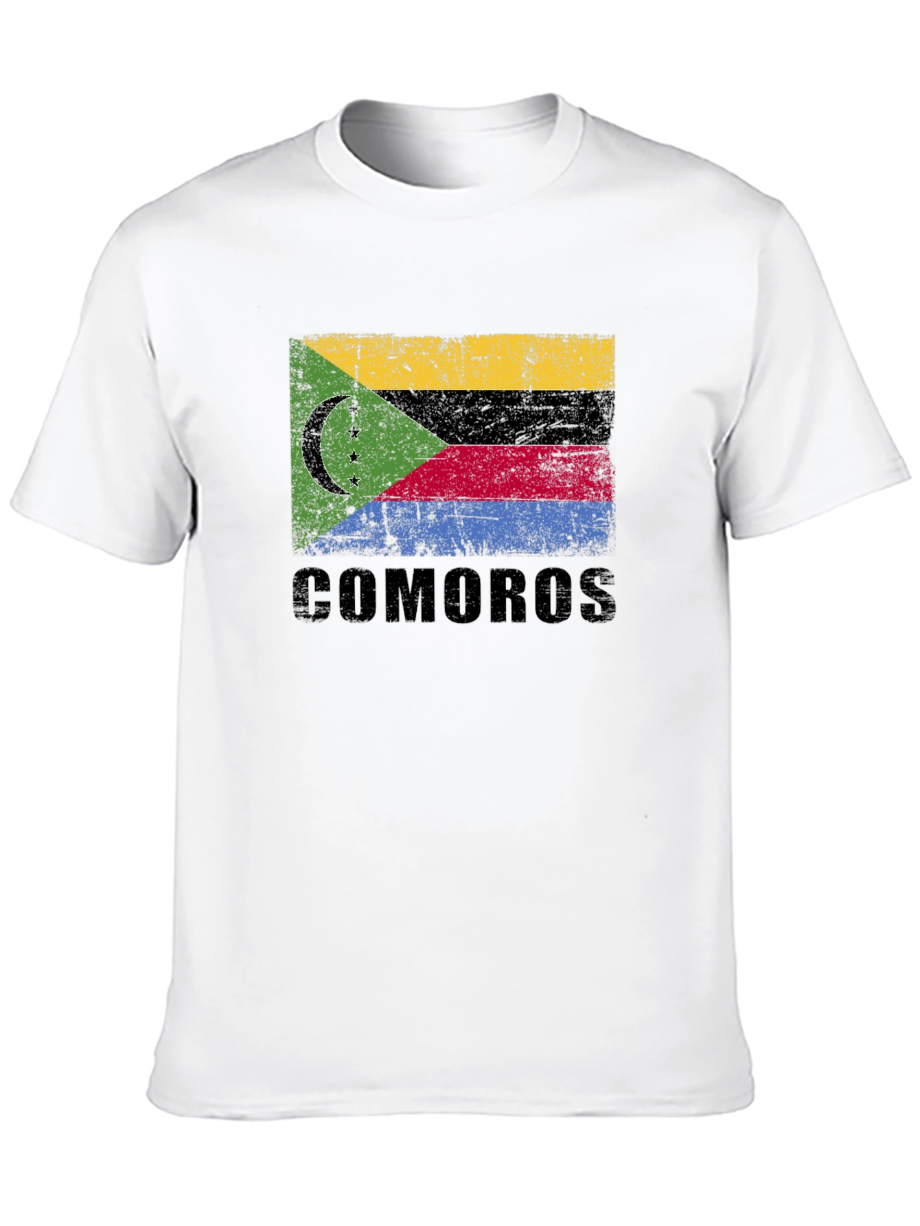 Comoros Flag T-Shirt - Distressed Design