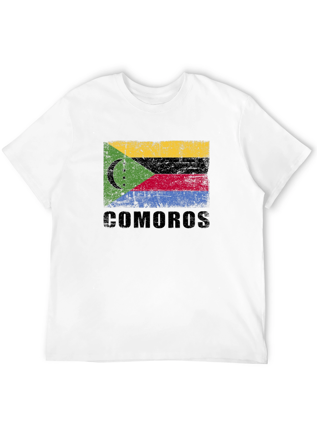 Comoros Flag T-Shirt - Distressed Design