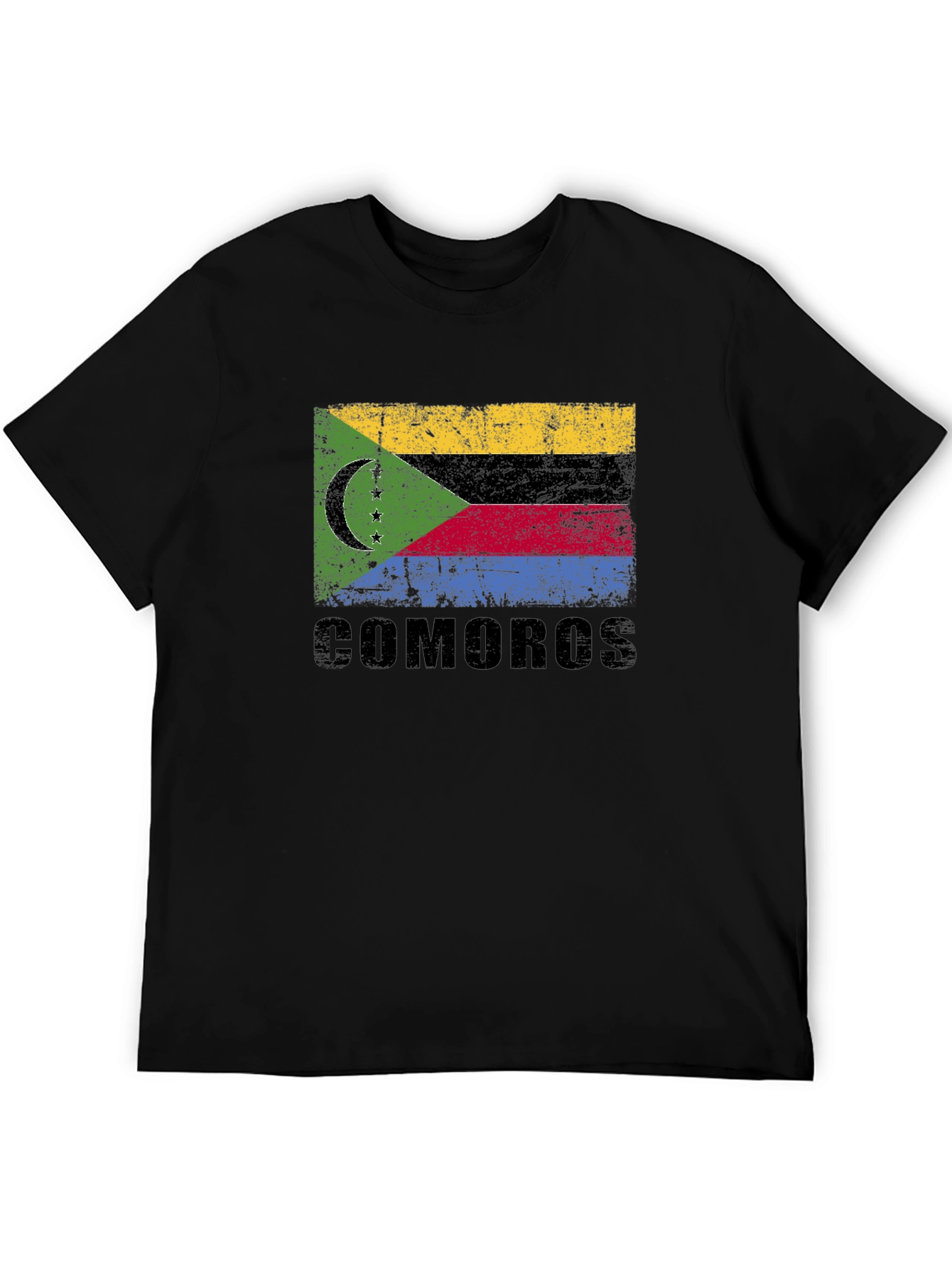 Comoros Flag T-Shirt - Distressed Design