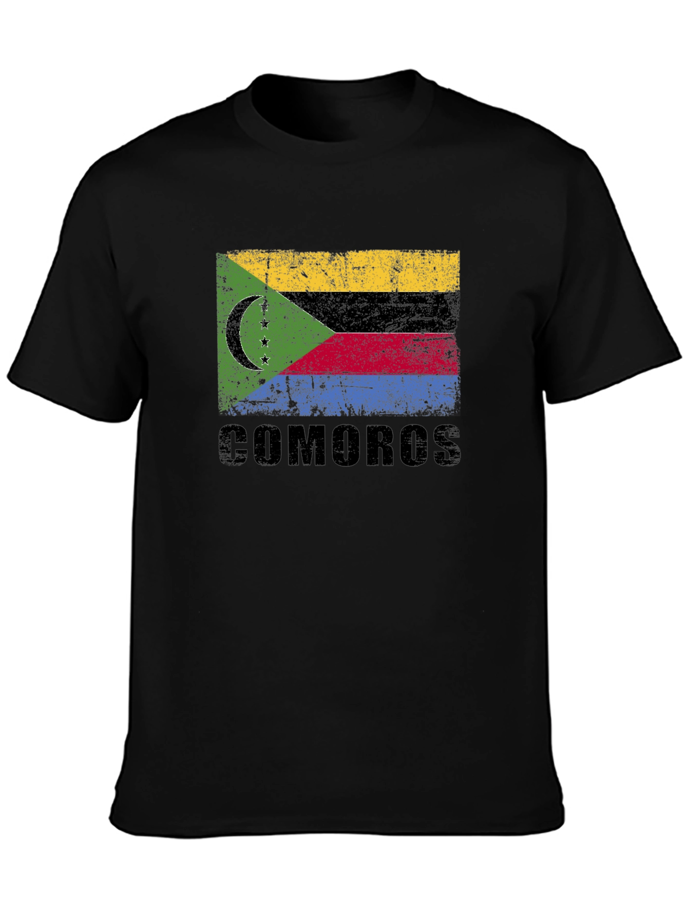 Comoros Flag T-Shirt - Distressed Design