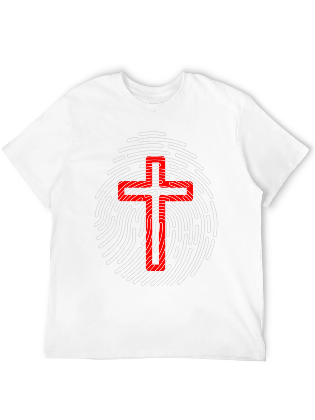 Red Cross Fingerprint Graphic T-Shirt