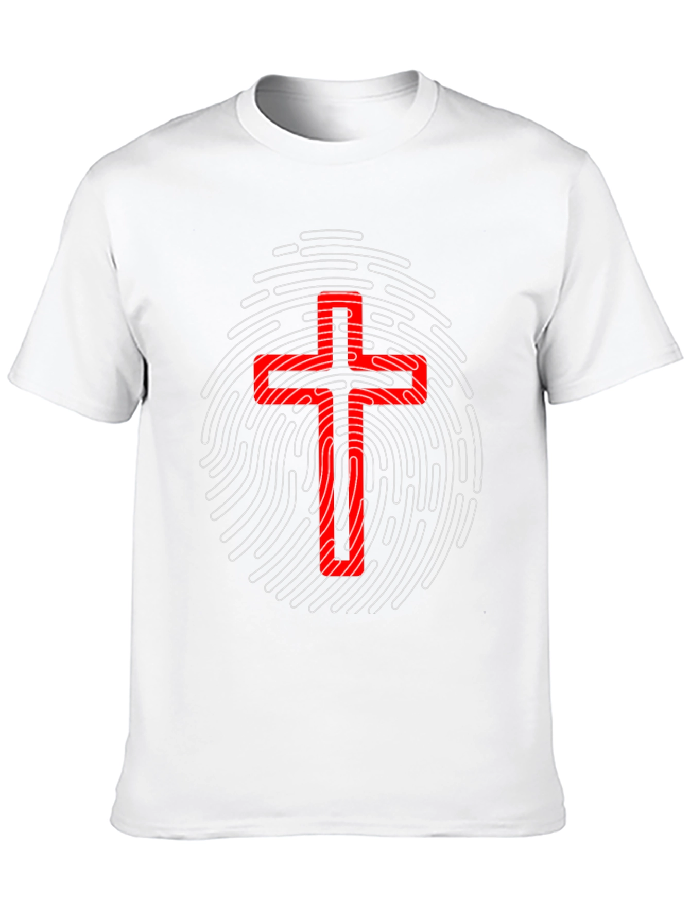 Red Cross Fingerprint Graphic T-Shirt