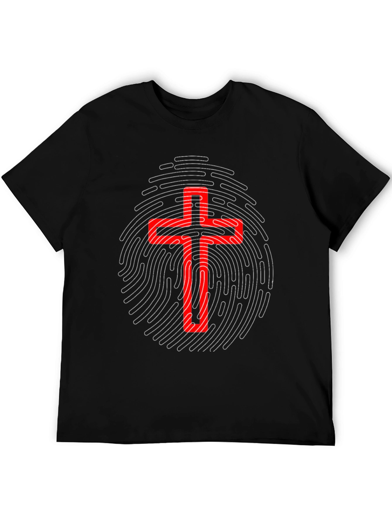 Red Cross Fingerprint Graphic T-Shirt