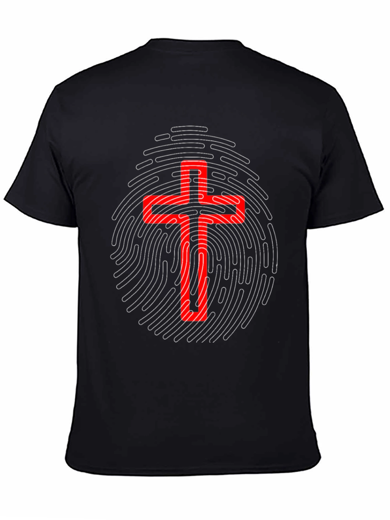 Red Cross Fingerprint Graphic T-Shirt