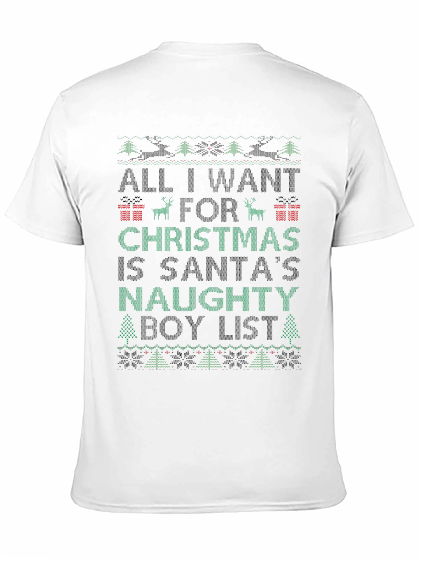 Santas Naughty Boy List Christmas T-Shirt