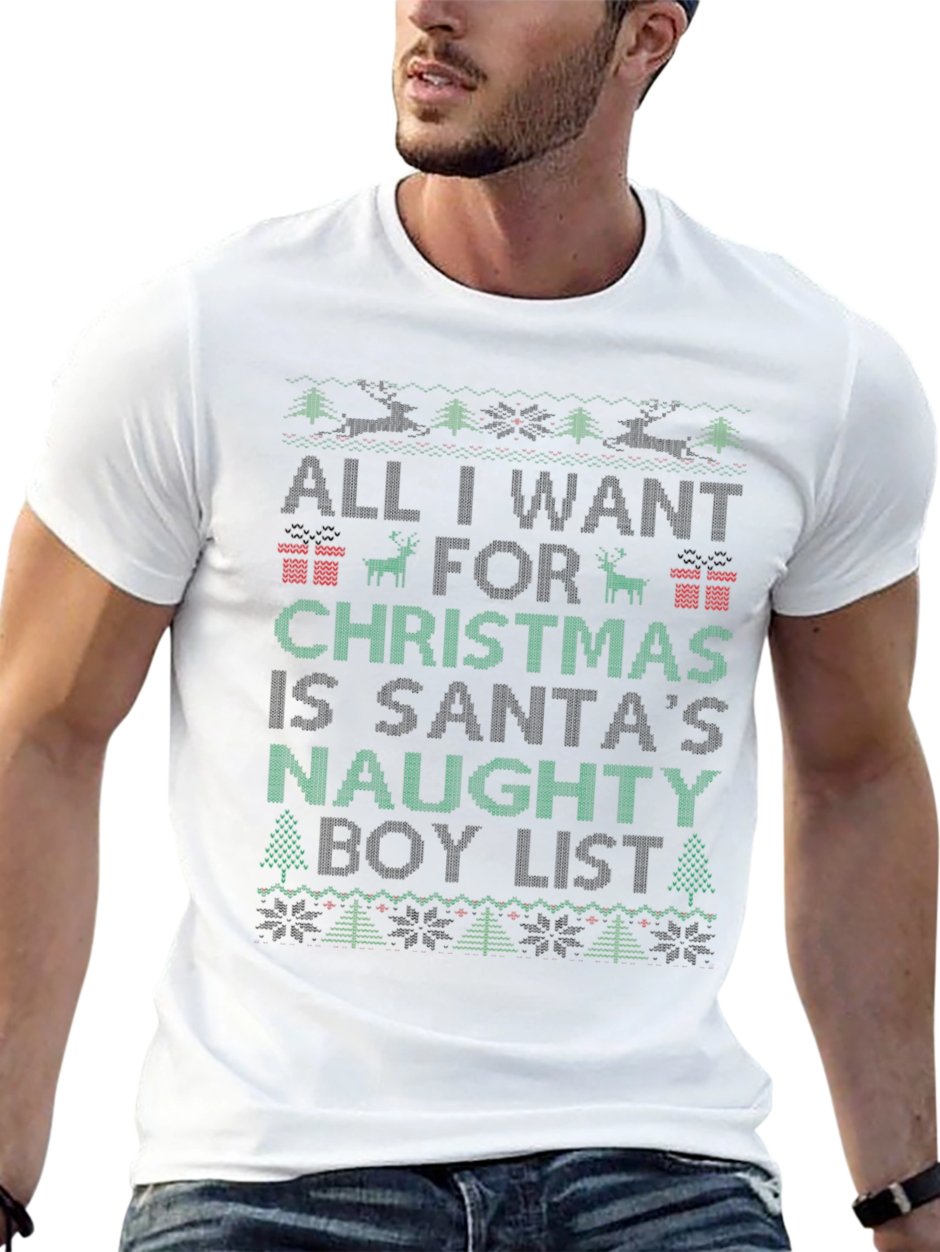 Santas Naughty Boy List Christmas T-Shirt