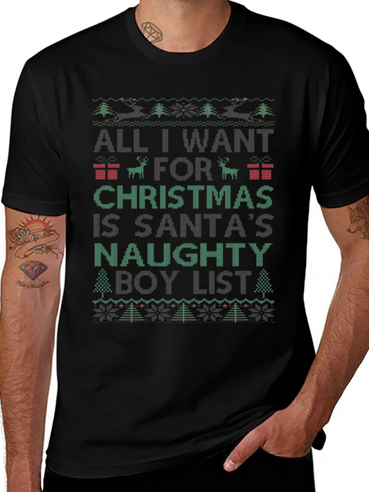 Santas Naughty Boy List Christmas T-Shirt