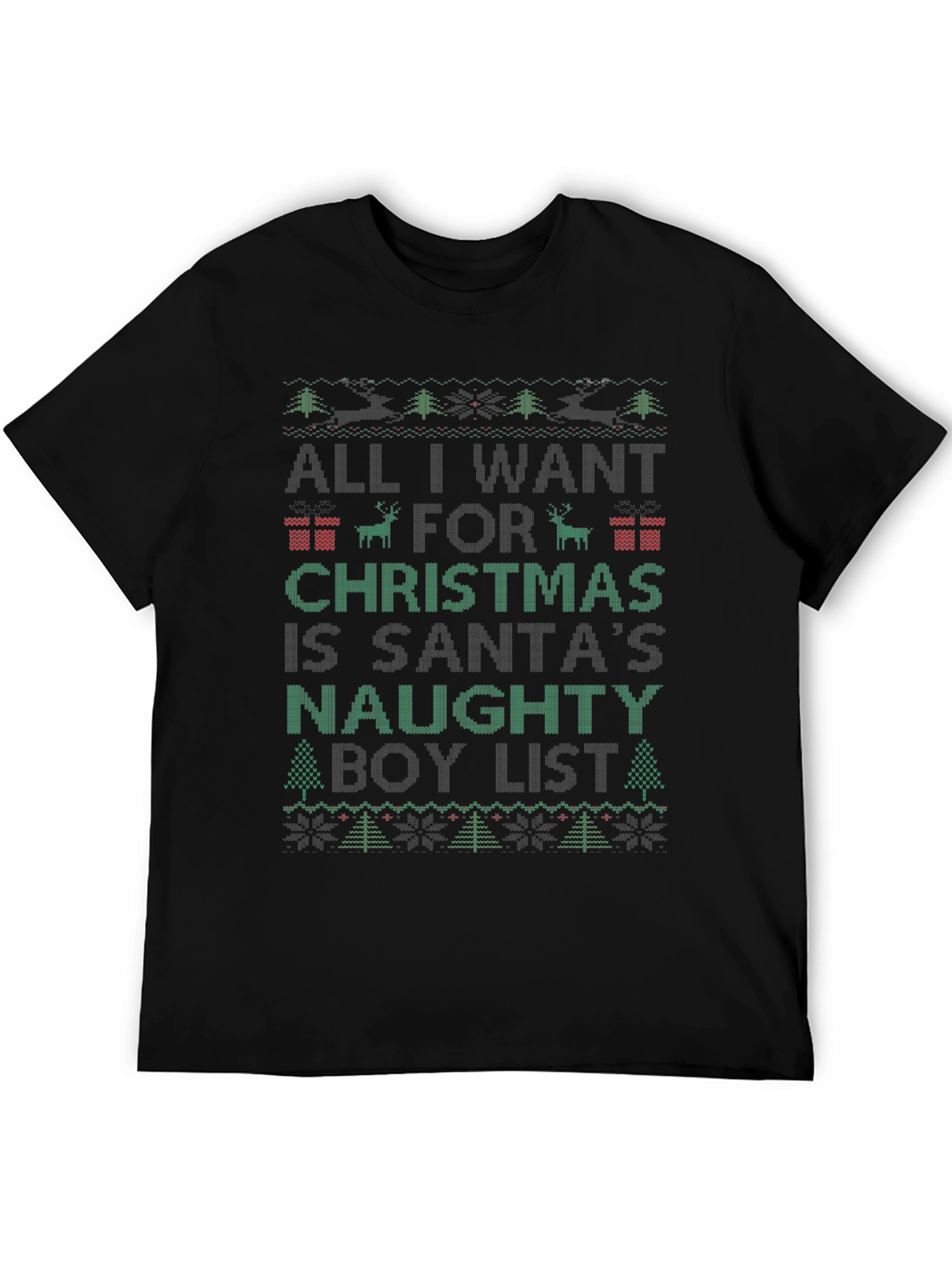Santas Naughty Boy List Christmas T-Shirt