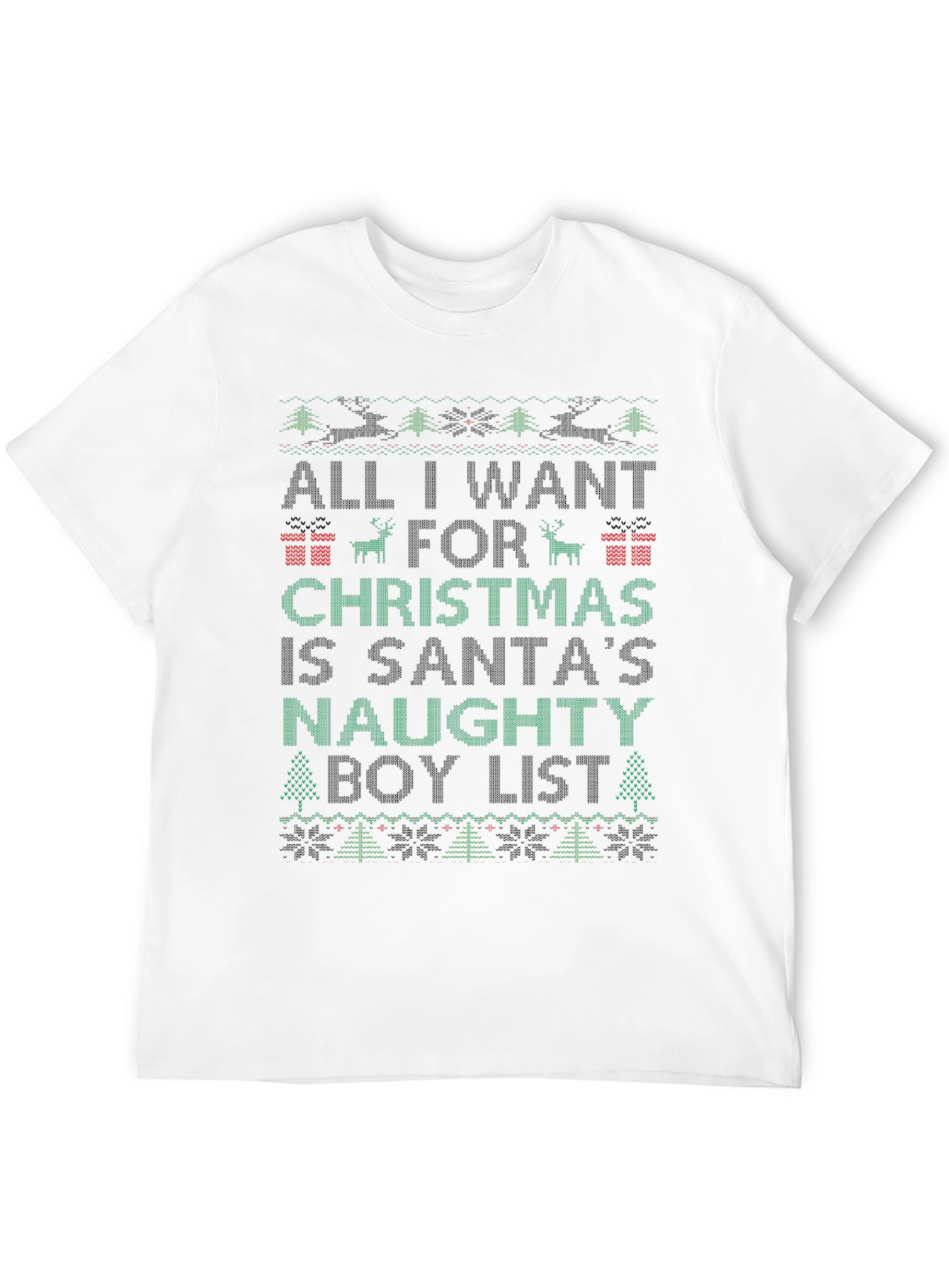 Santas Naughty Boy List Christmas T-Shirt