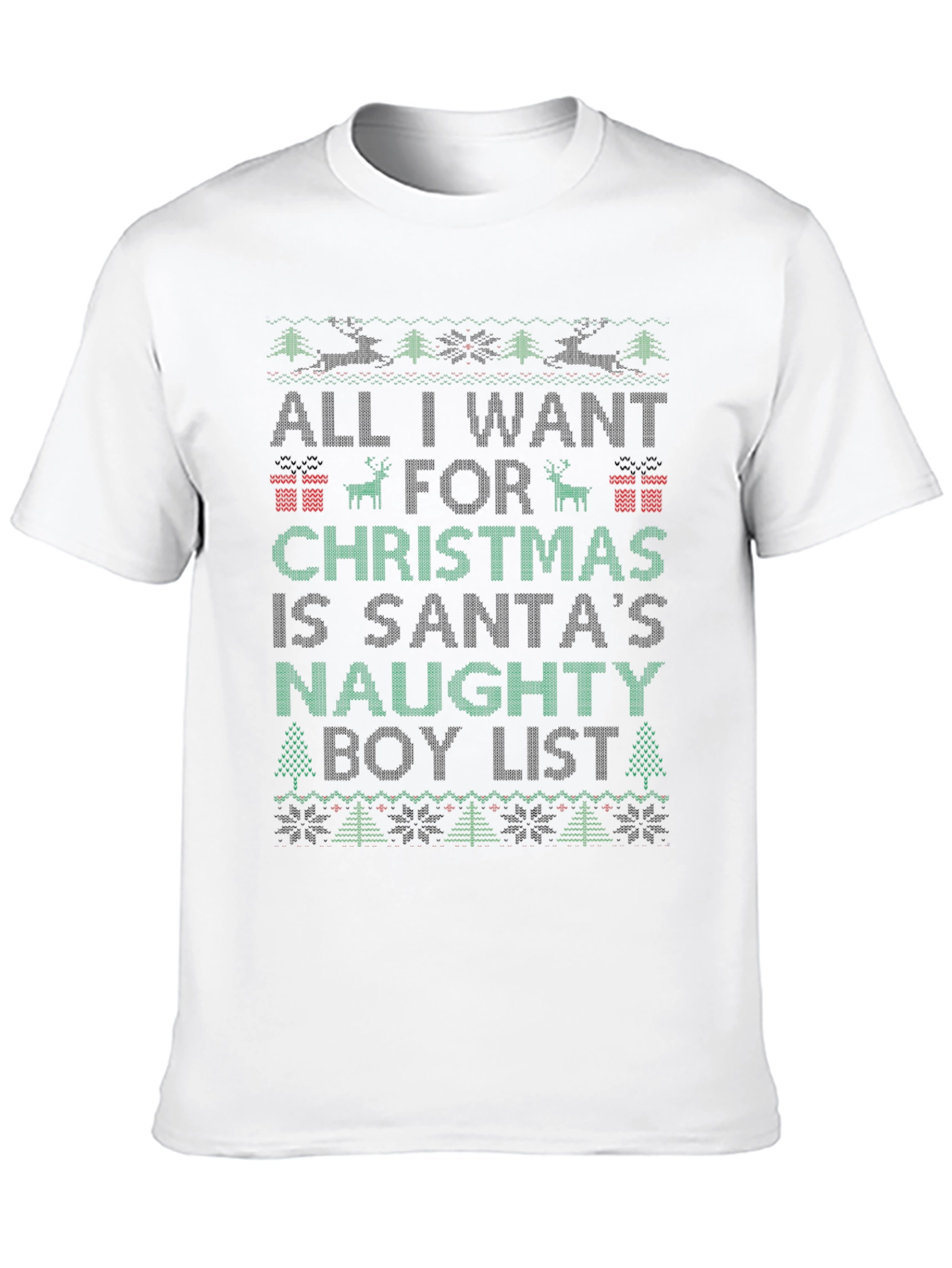 Santas Naughty Boy List Christmas T-Shirt