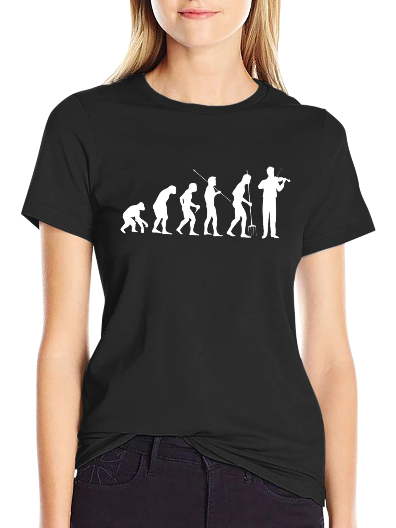 Evolution of Musician Black T-Shirt