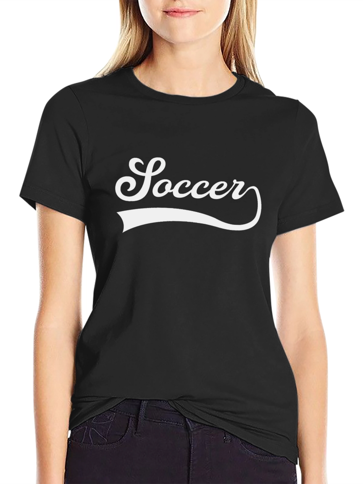 Soccer Graphic Tee - Stylish Black Cotton T-Shirt