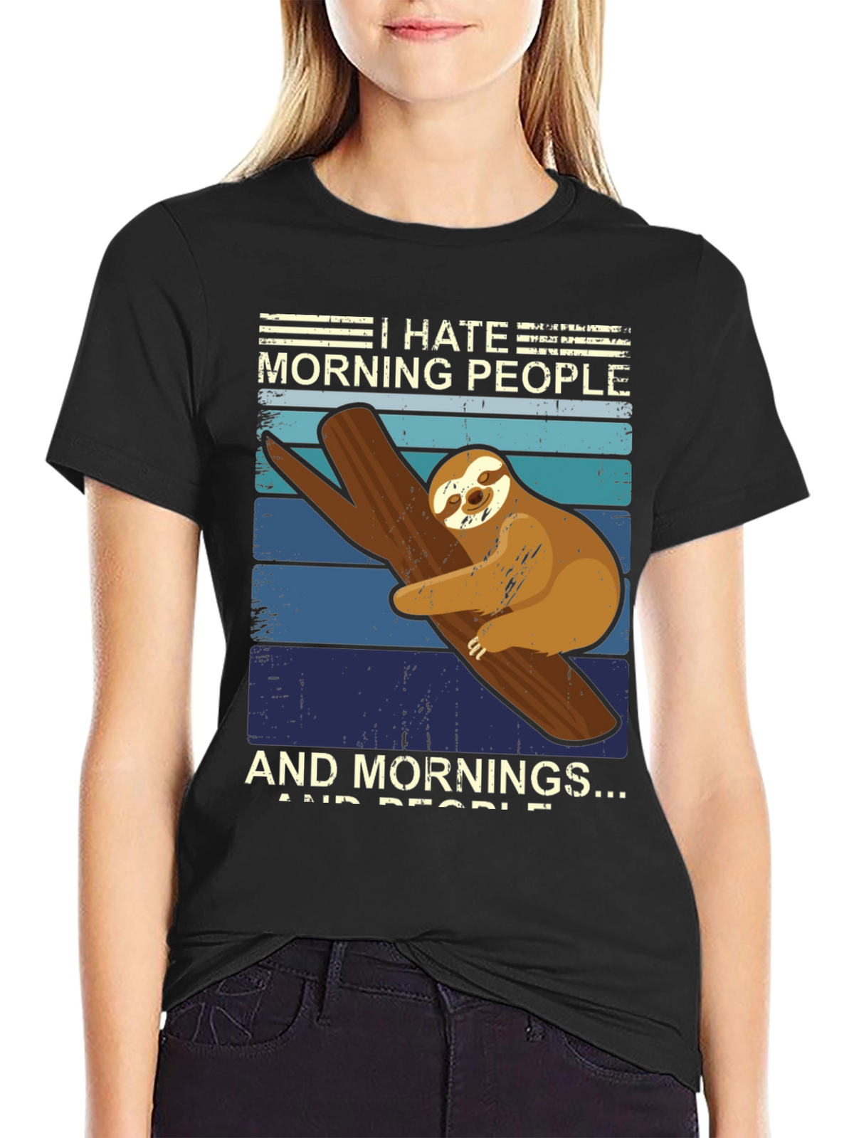 I Hate Morning People Sloth Graphic Tee