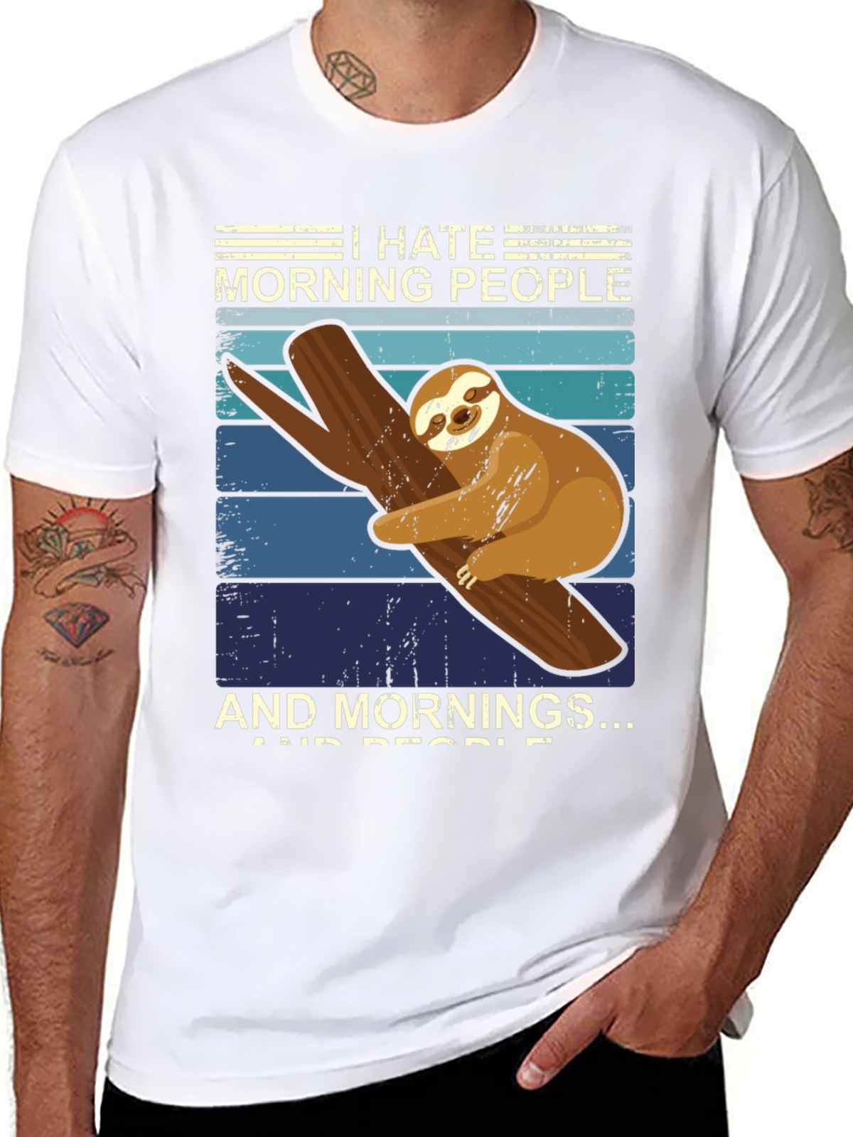 I Hate Morning People Sloth Graphic Tee