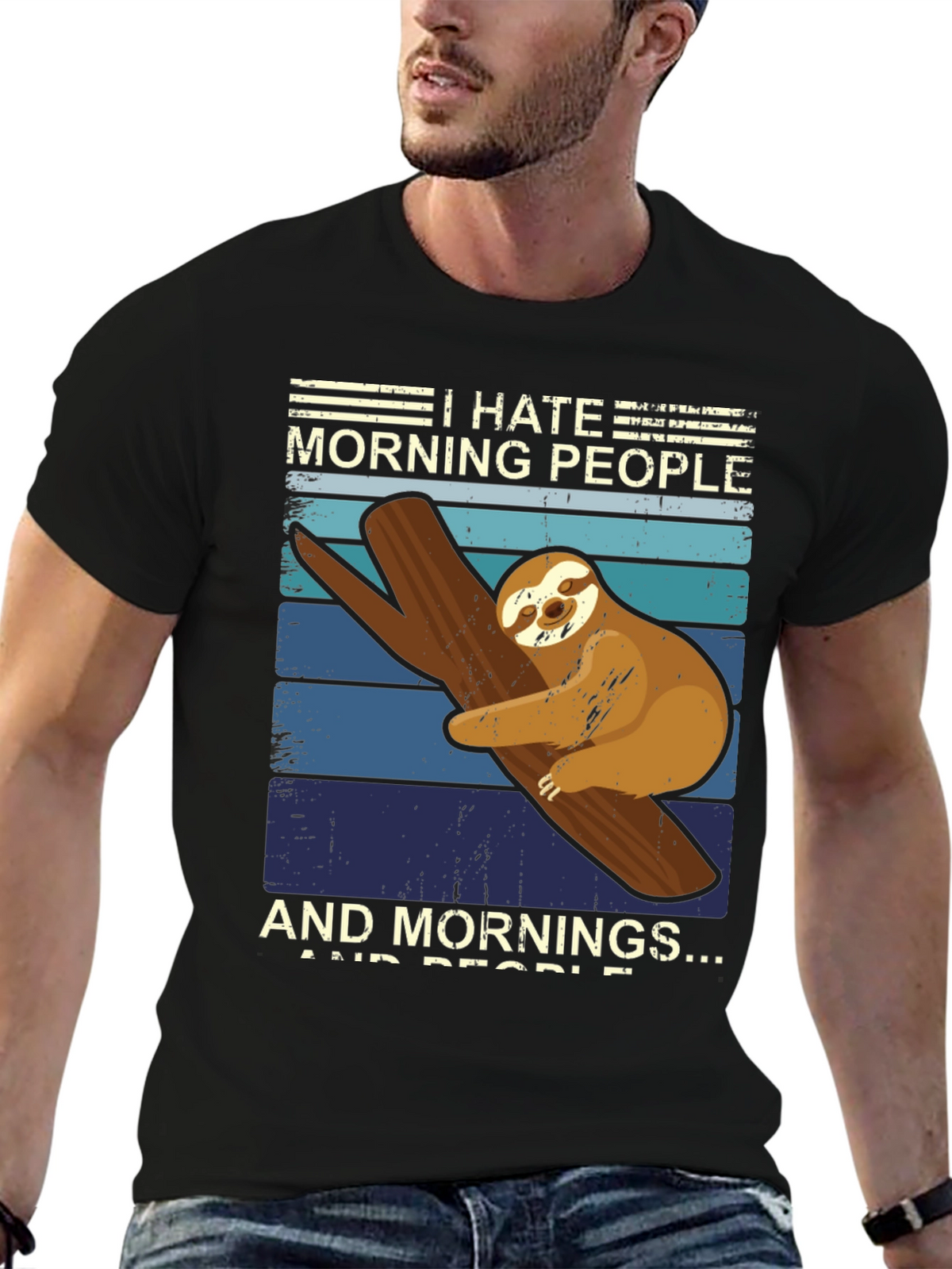 I Hate Morning People Sloth Graphic Tee