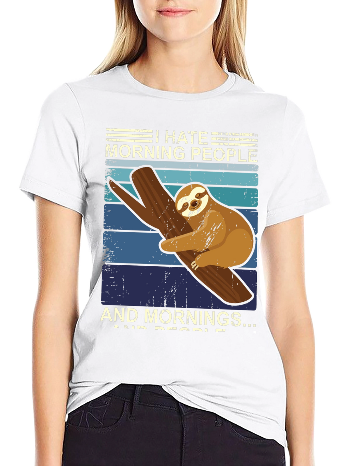 I Hate Morning People Sloth Graphic Tee