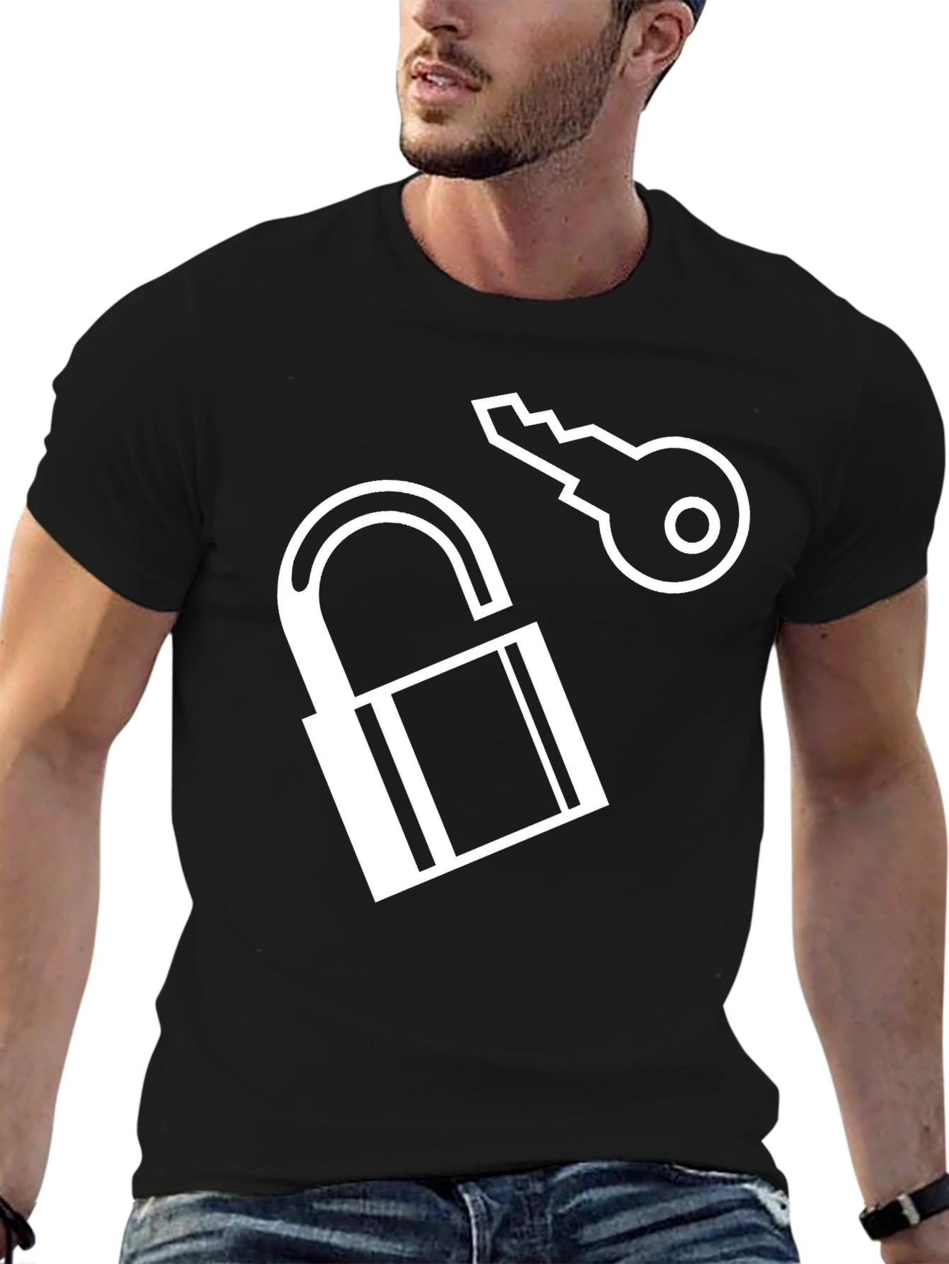 Unlock Your Style: Lock and Key Graphic Tee