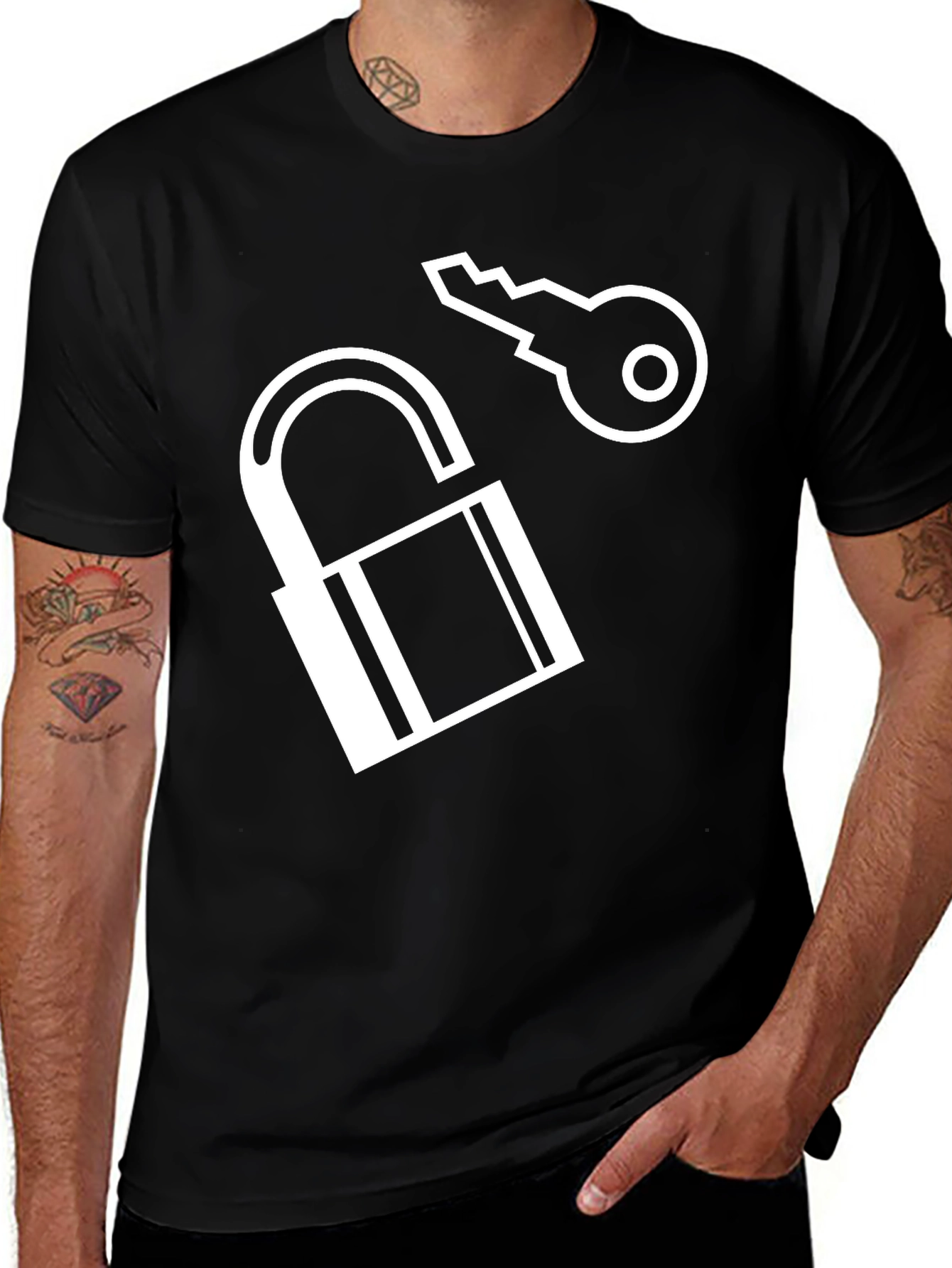 Unlock Your Style: Lock and Key Graphic Tee