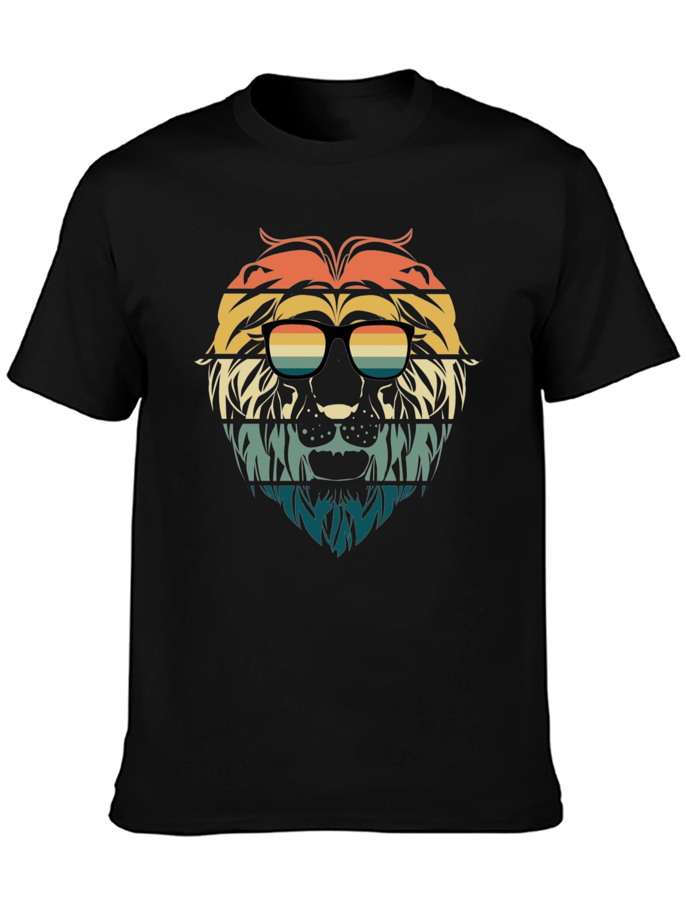 Retro Lion Graphic Tee - Stylish Animal Design T-Shirt