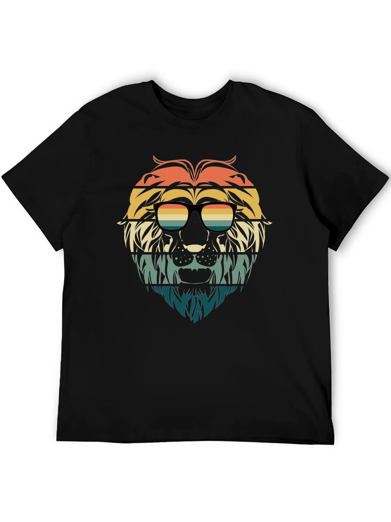 Retro Lion Graphic Tee - Stylish Animal Design T-Shirt