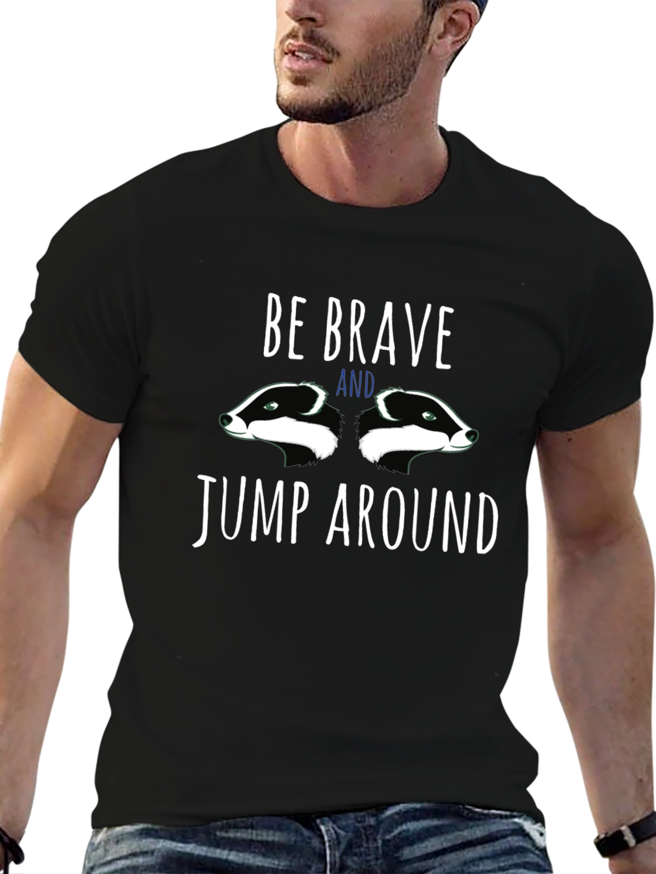 Be Brave T-Shirt with Badger Graphic