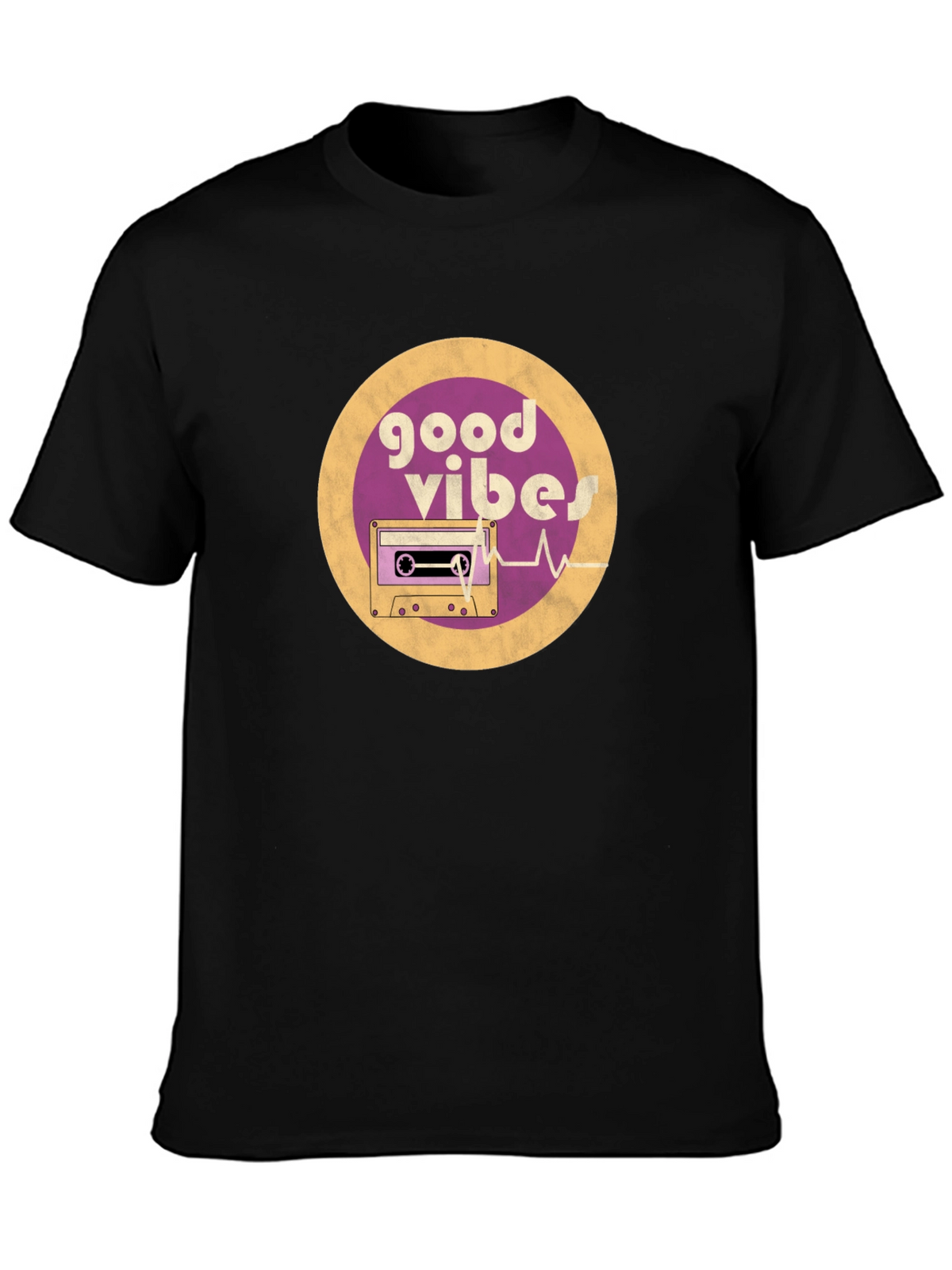 Good Vibes Cassette Tape Graphic Tee - Retro Style