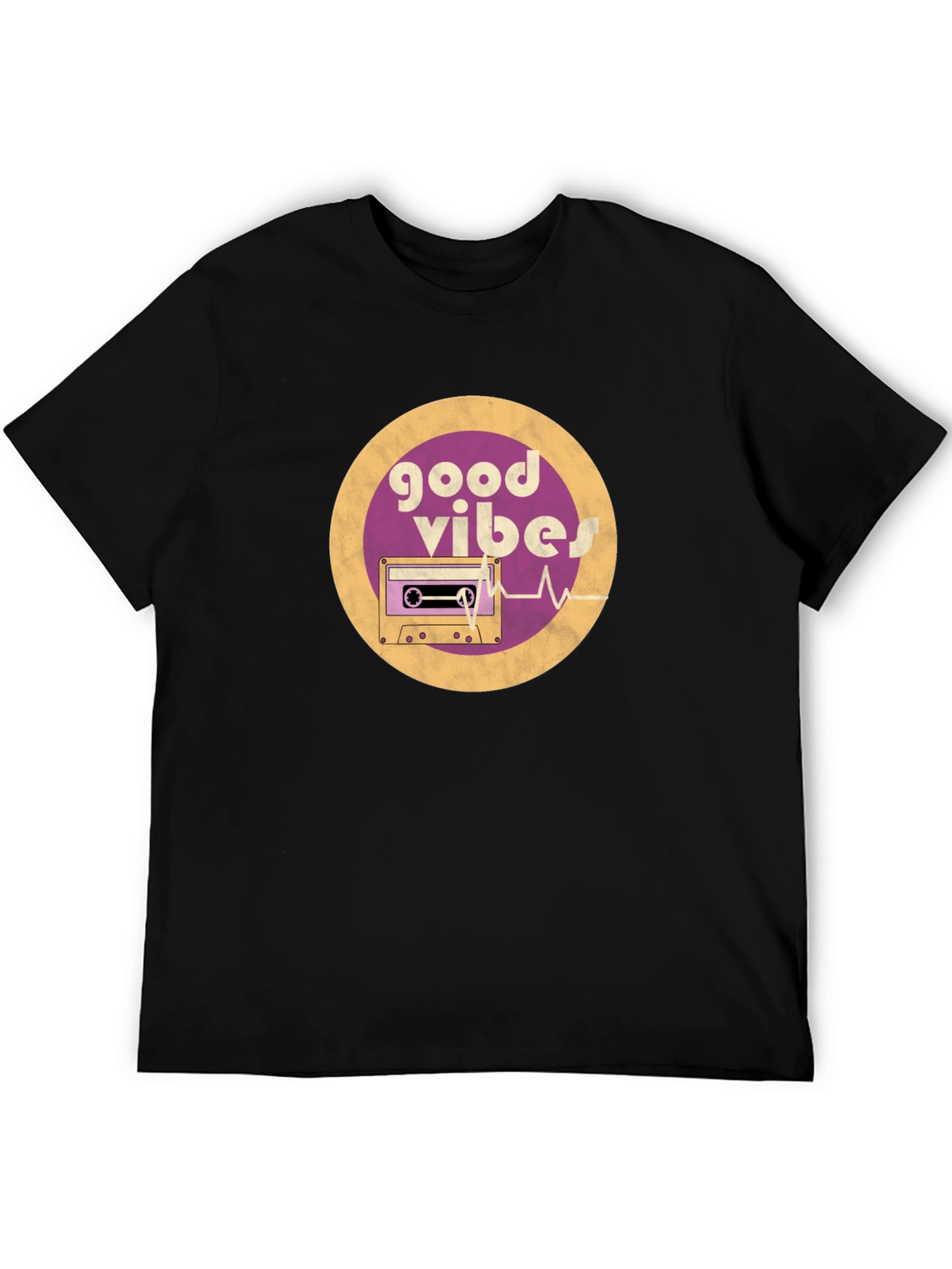 Good Vibes Cassette Tape Graphic Tee - Retro Style