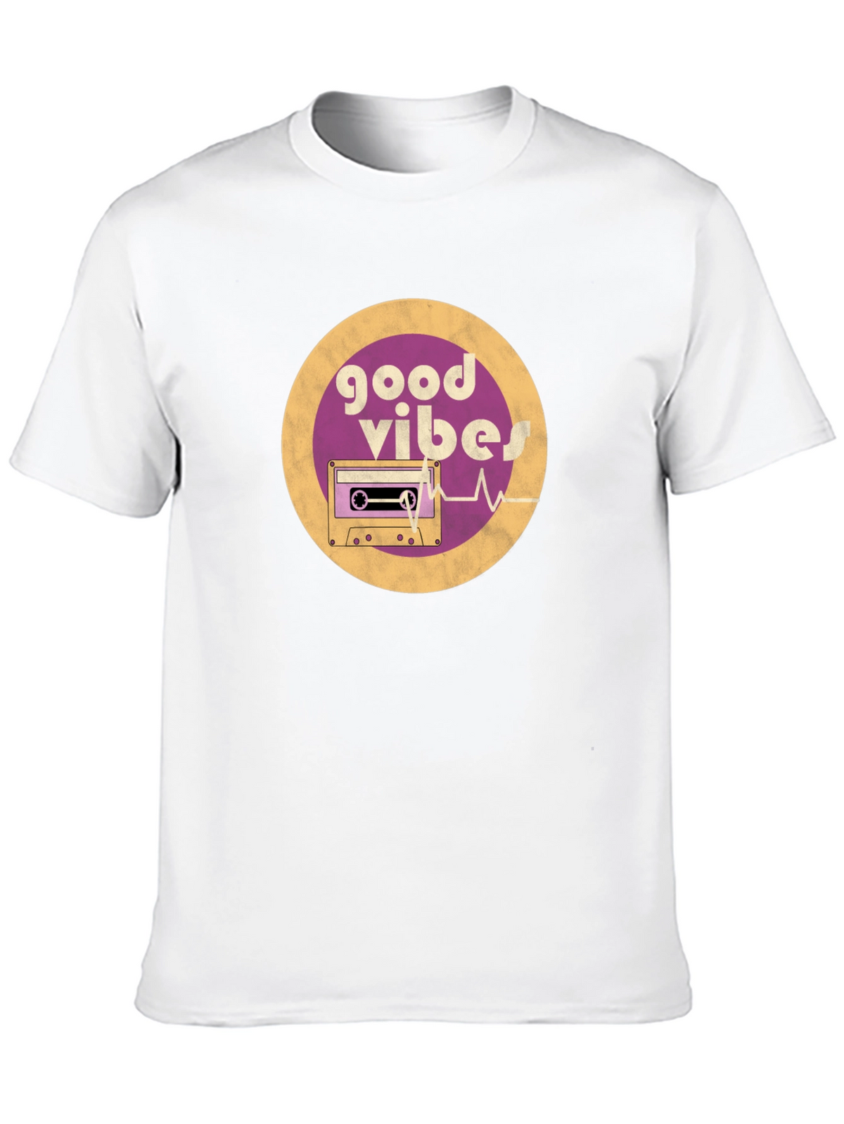 Good Vibes Cassette Tape Graphic Tee - Retro Style