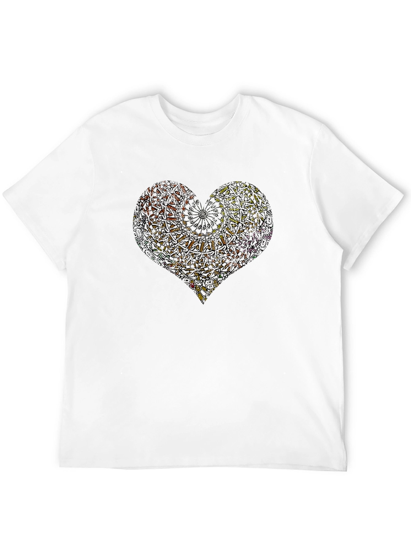 Abstract Heart Graphic Black T-Shirt