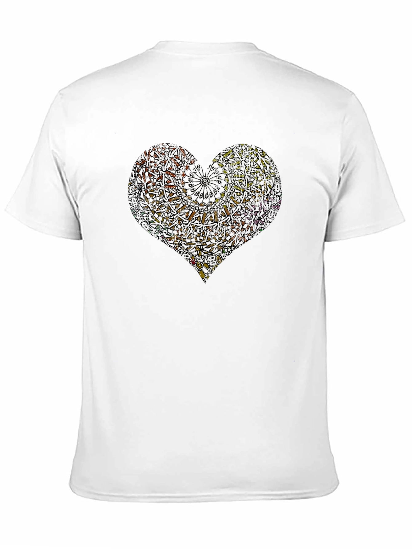 Abstract Heart Graphic Black T-Shirt