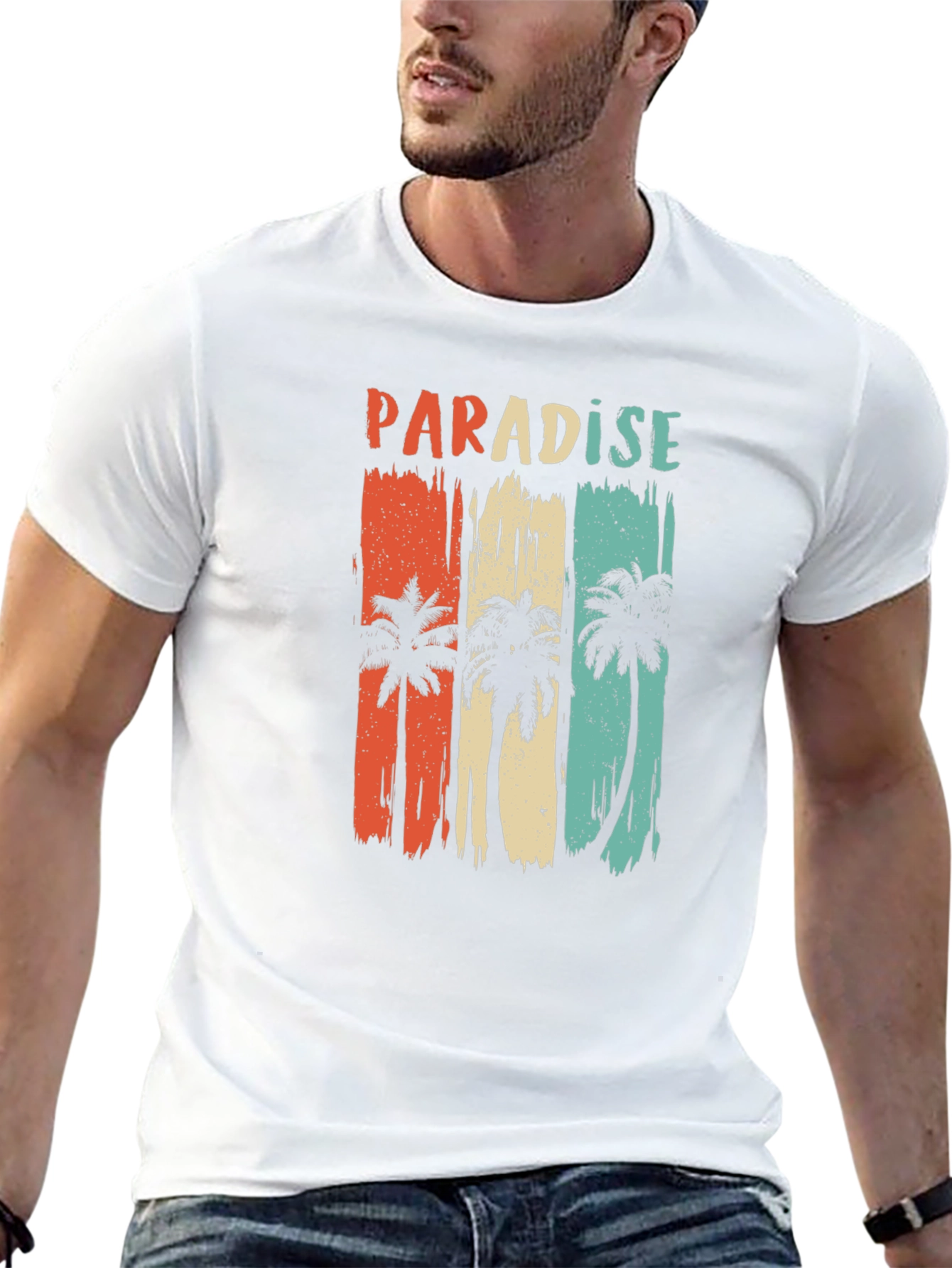 Retro Paradise Palm Tree Graphic T-Shirt