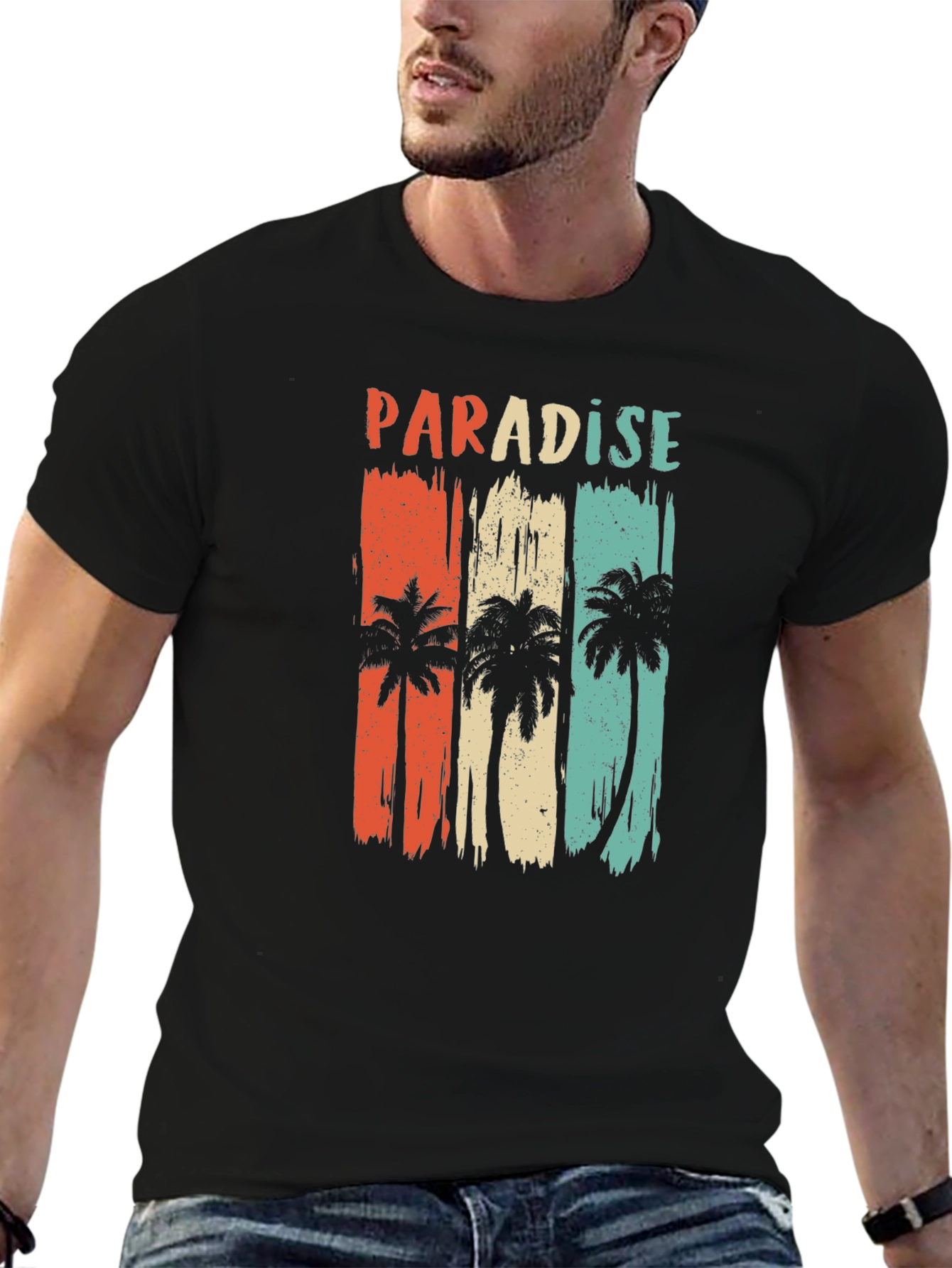 Retro Paradise Palm Tree Graphic T-Shirt