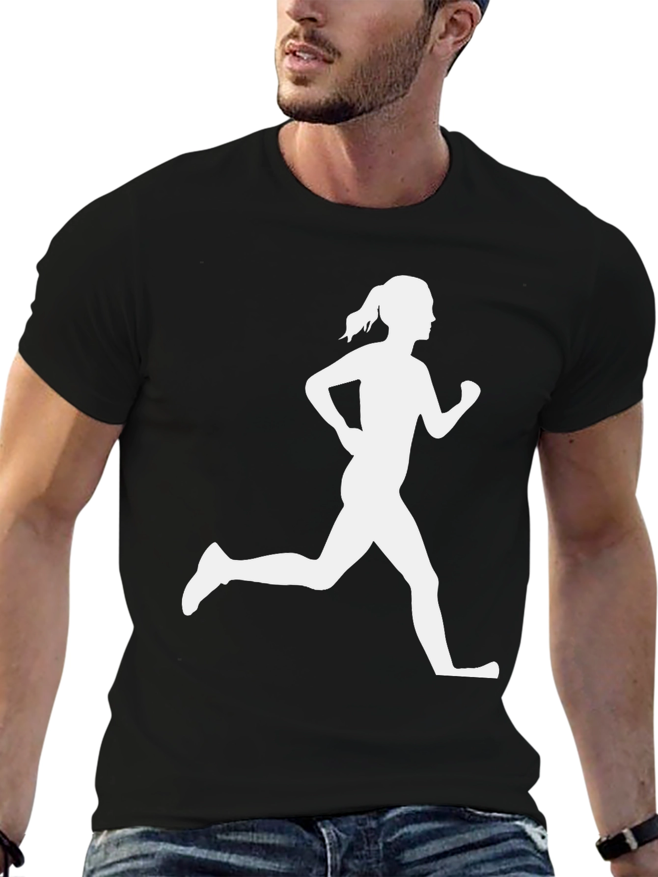 Runner Silhouette Tee - Black Graphic T-Shirt