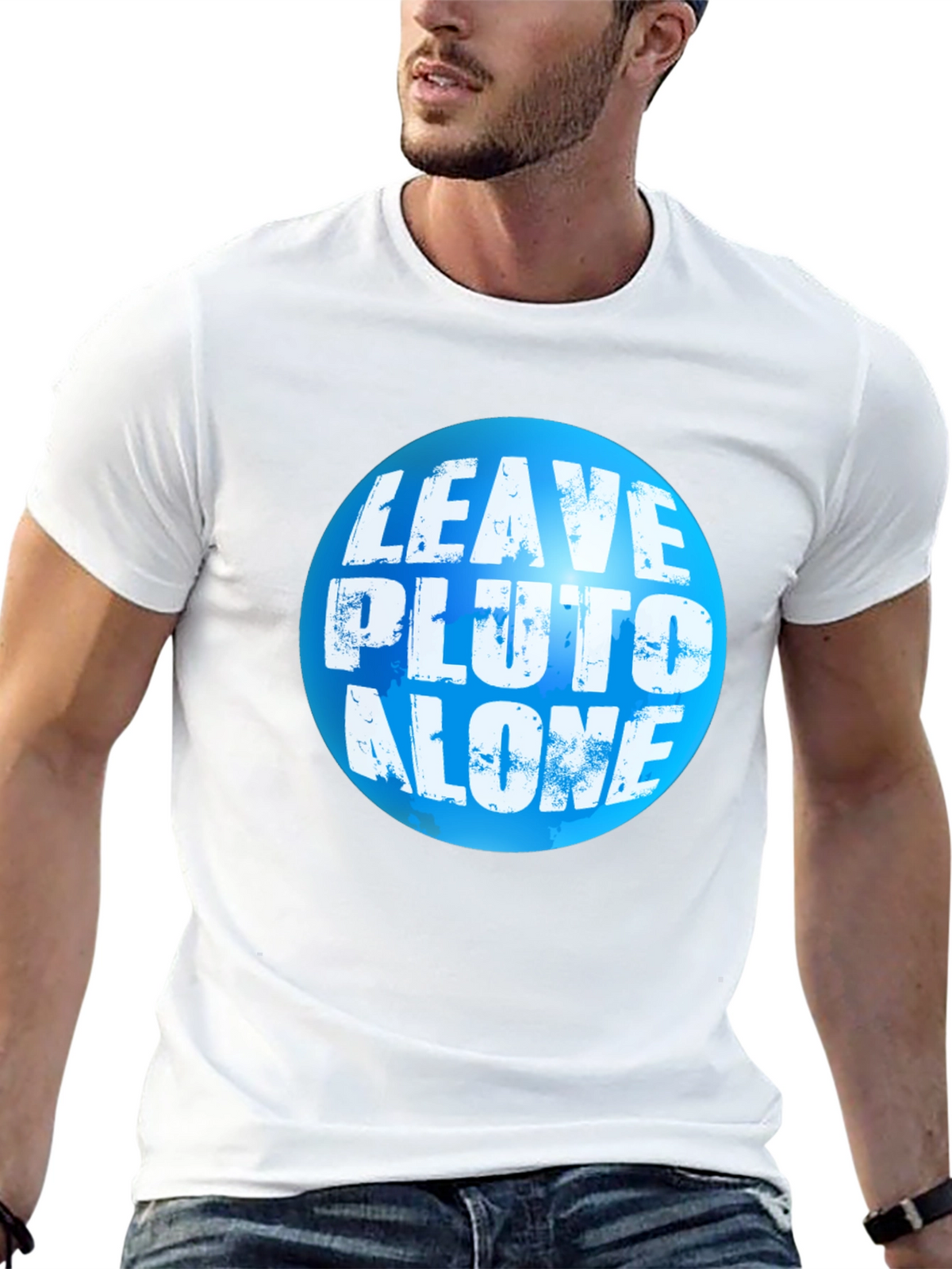 Leave Pluto Alone T-Shirt - Black Crew Neck Tee