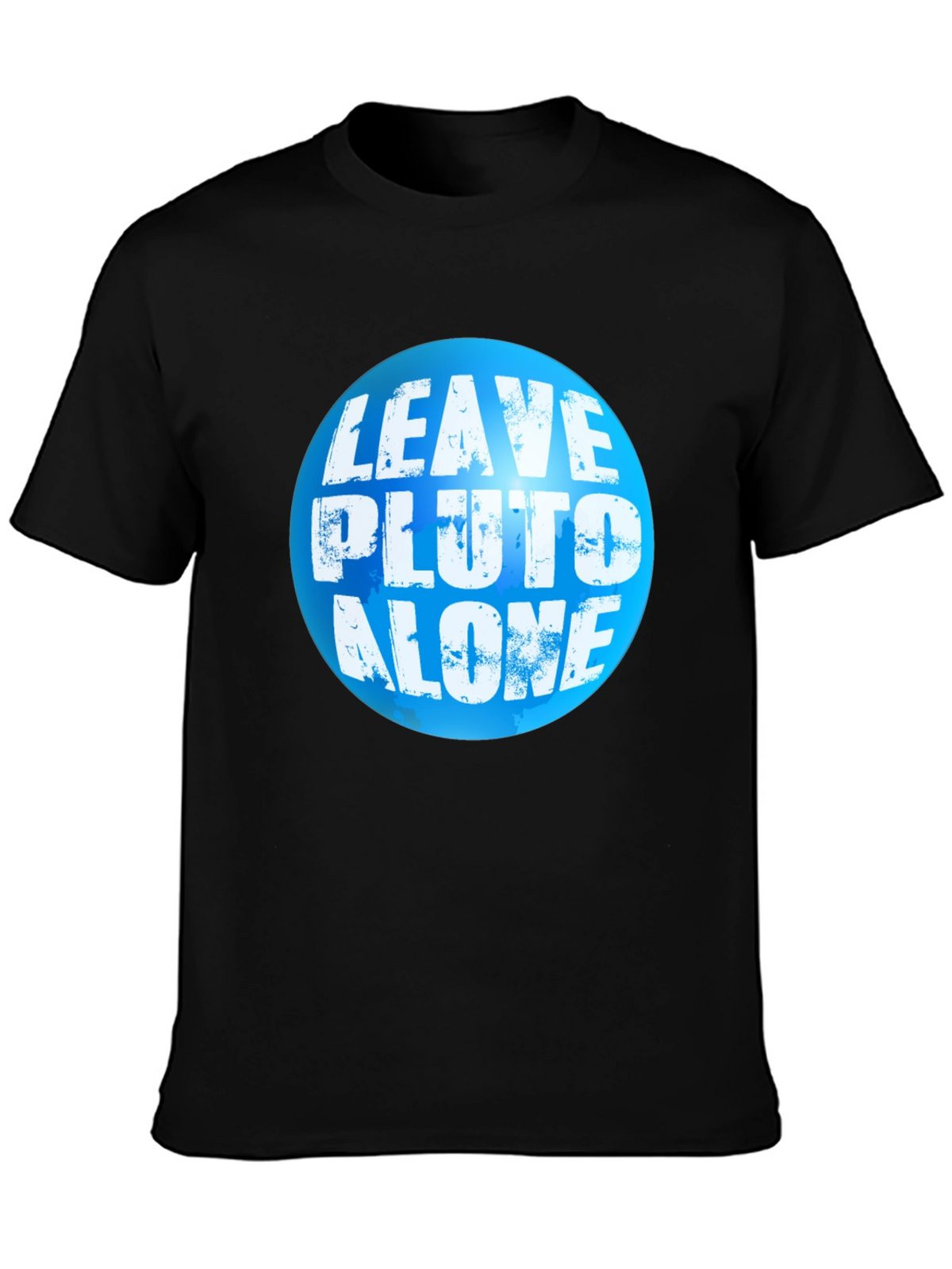 Leave Pluto Alone T-Shirt - Black Crew Neck Tee