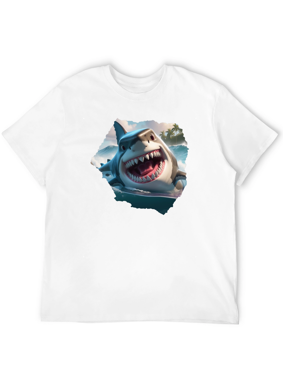 Shark Attack Graphic Tee - Mens Black T-Shirt