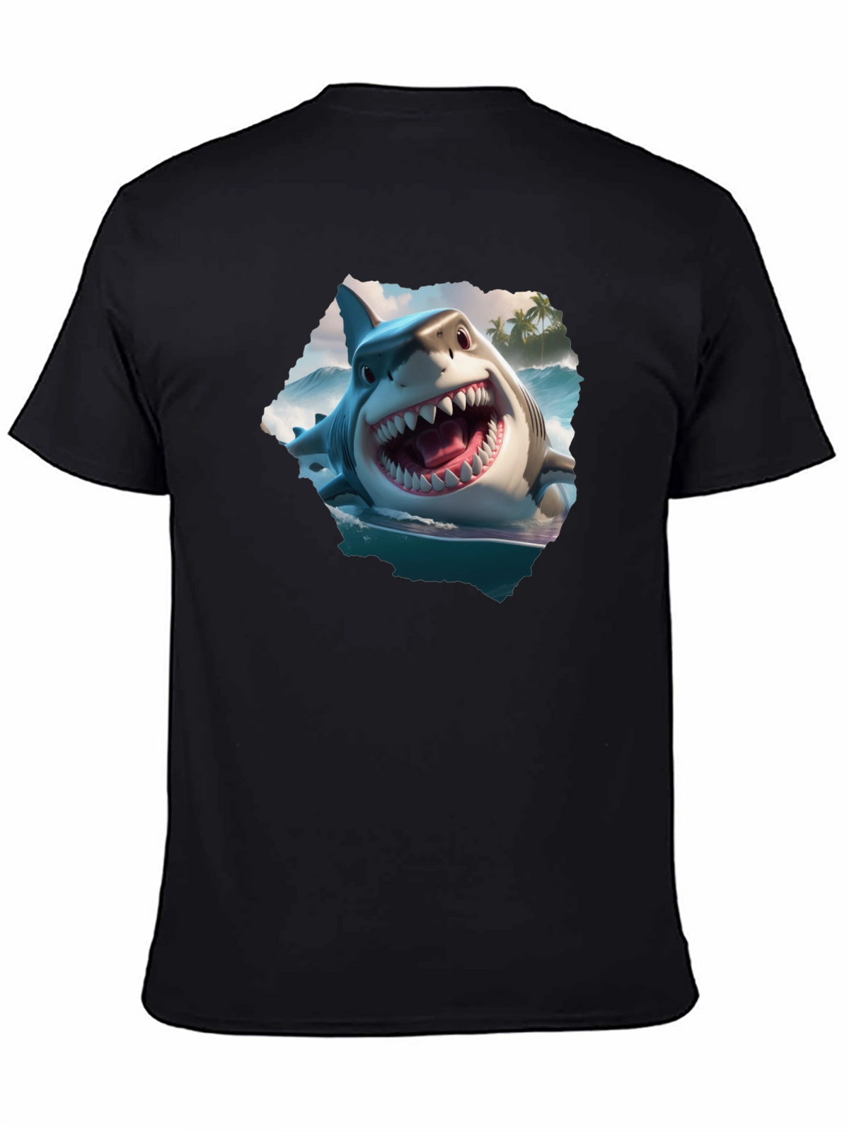 Shark Attack Graphic Tee - Mens Black T-Shirt