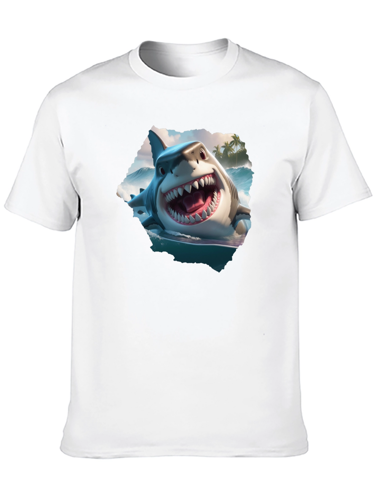Shark Attack Graphic Tee - Mens Black T-Shirt