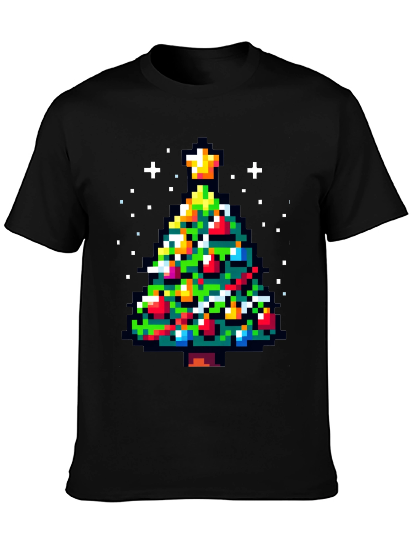 Pixel Christmas Tree Graphic Tee - Holiday Fun