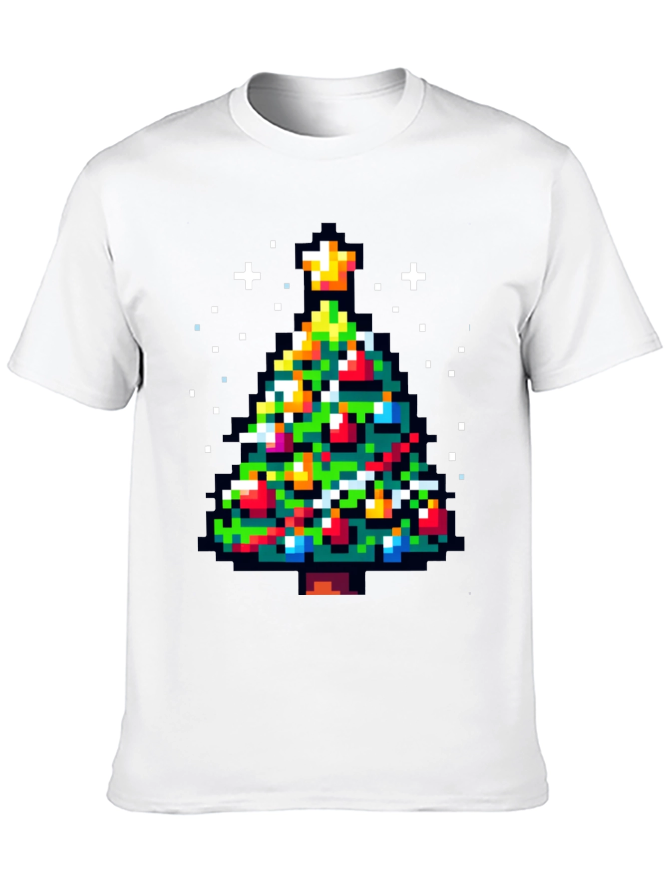 Pixel Christmas Tree Graphic Tee - Holiday Fun