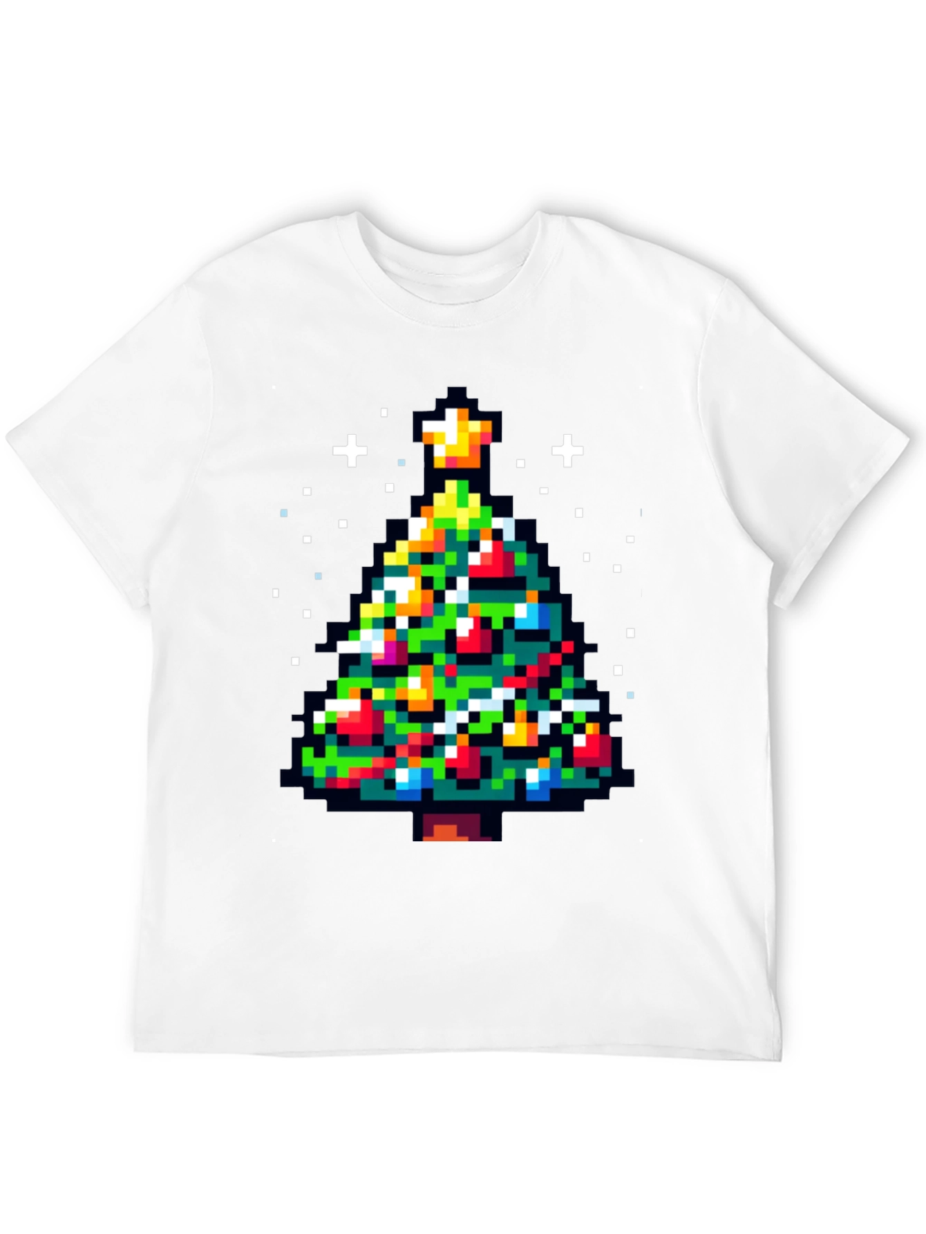 Pixel Christmas Tree Graphic Tee - Holiday Fun